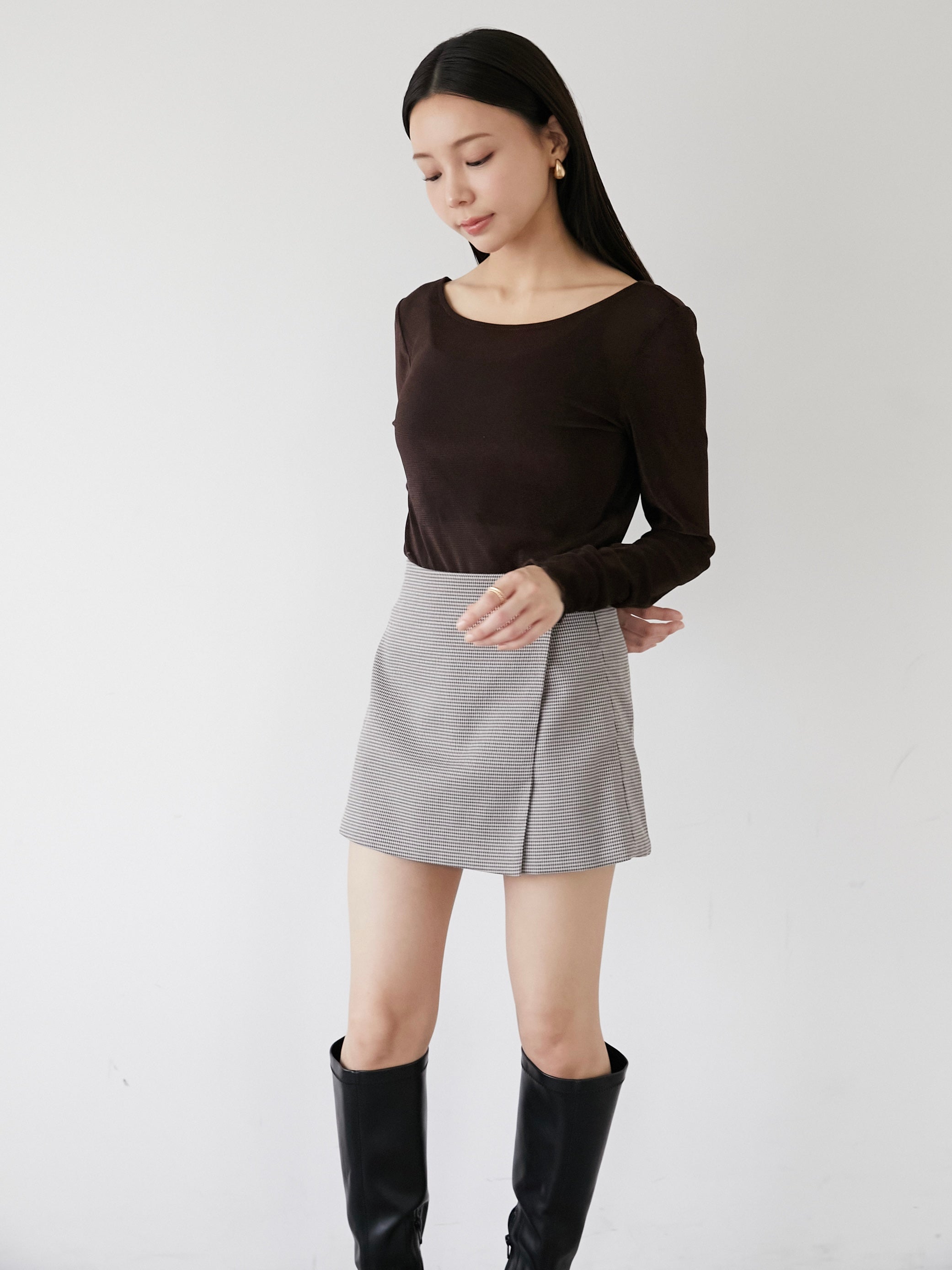 check mini skort