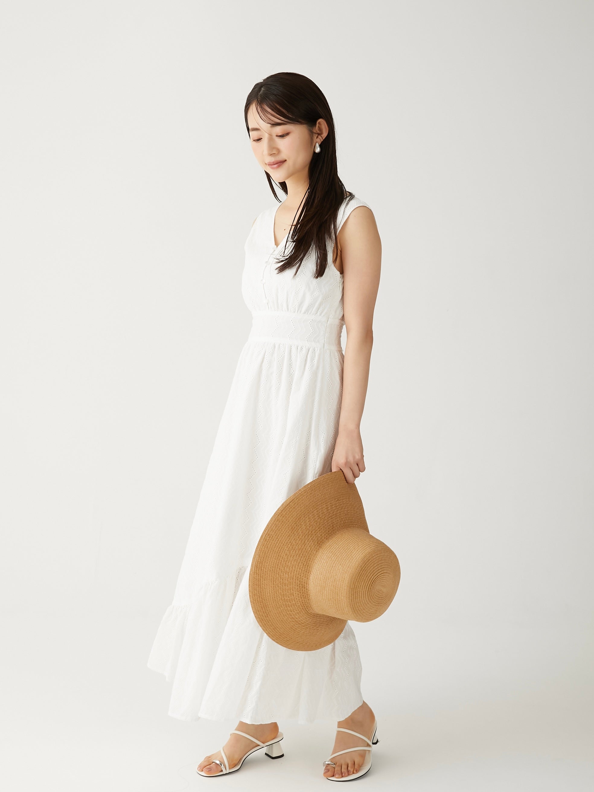asymmetric cotton lace op