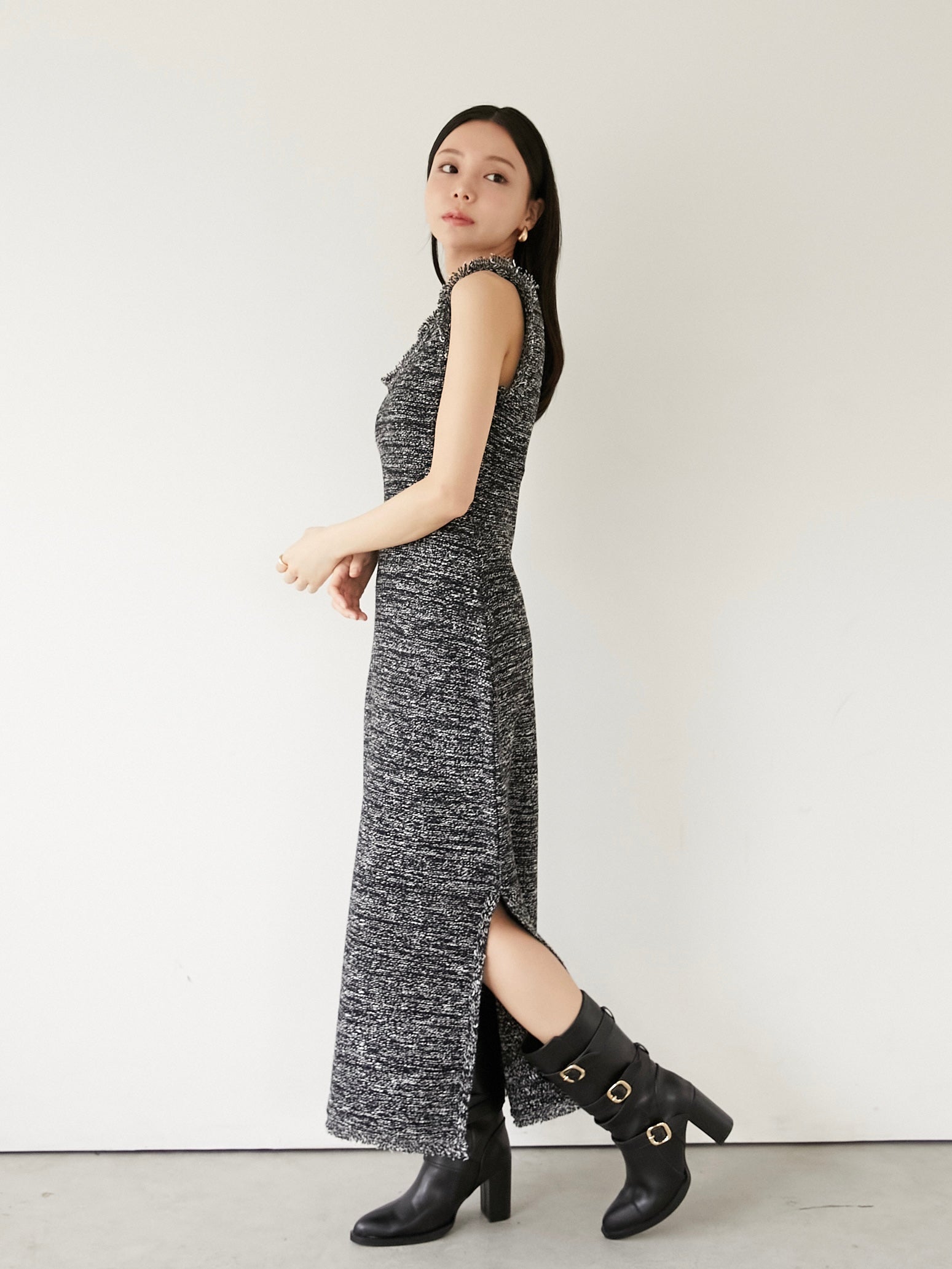 marble knit tweed op