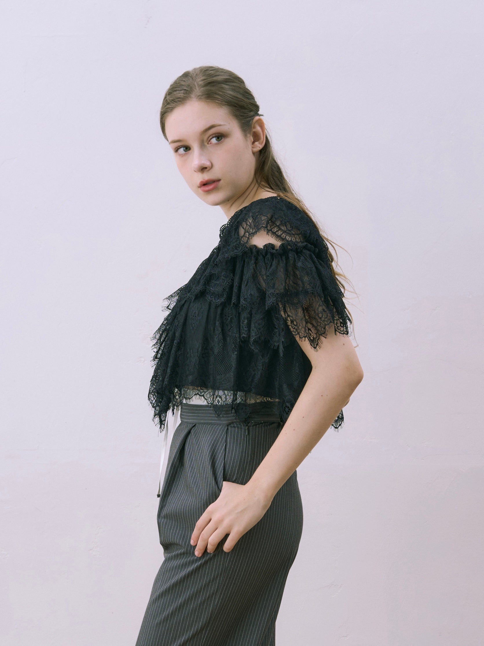 lace bloom 2way blouse