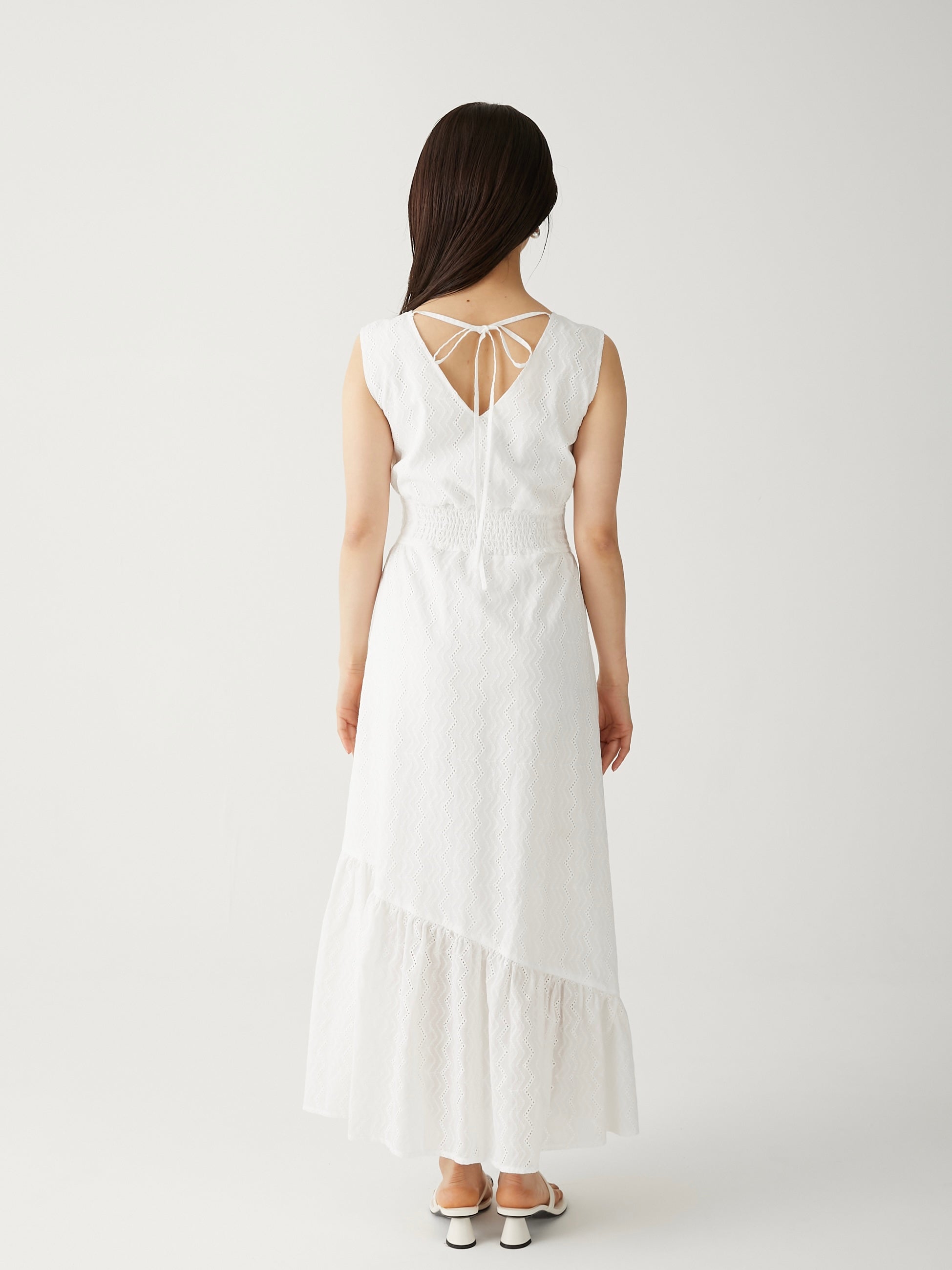 asymmetric cotton lace op