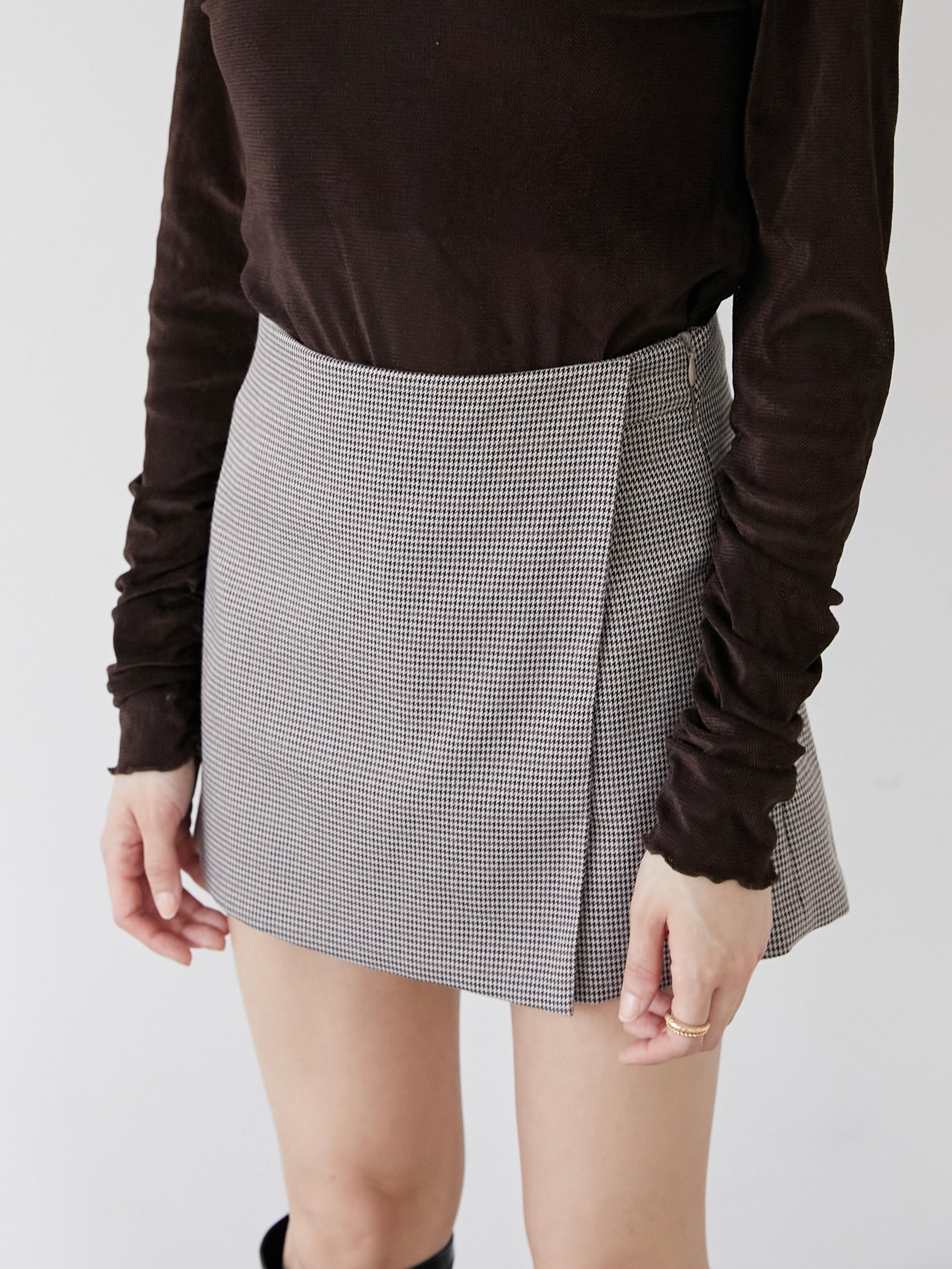 check mini skort