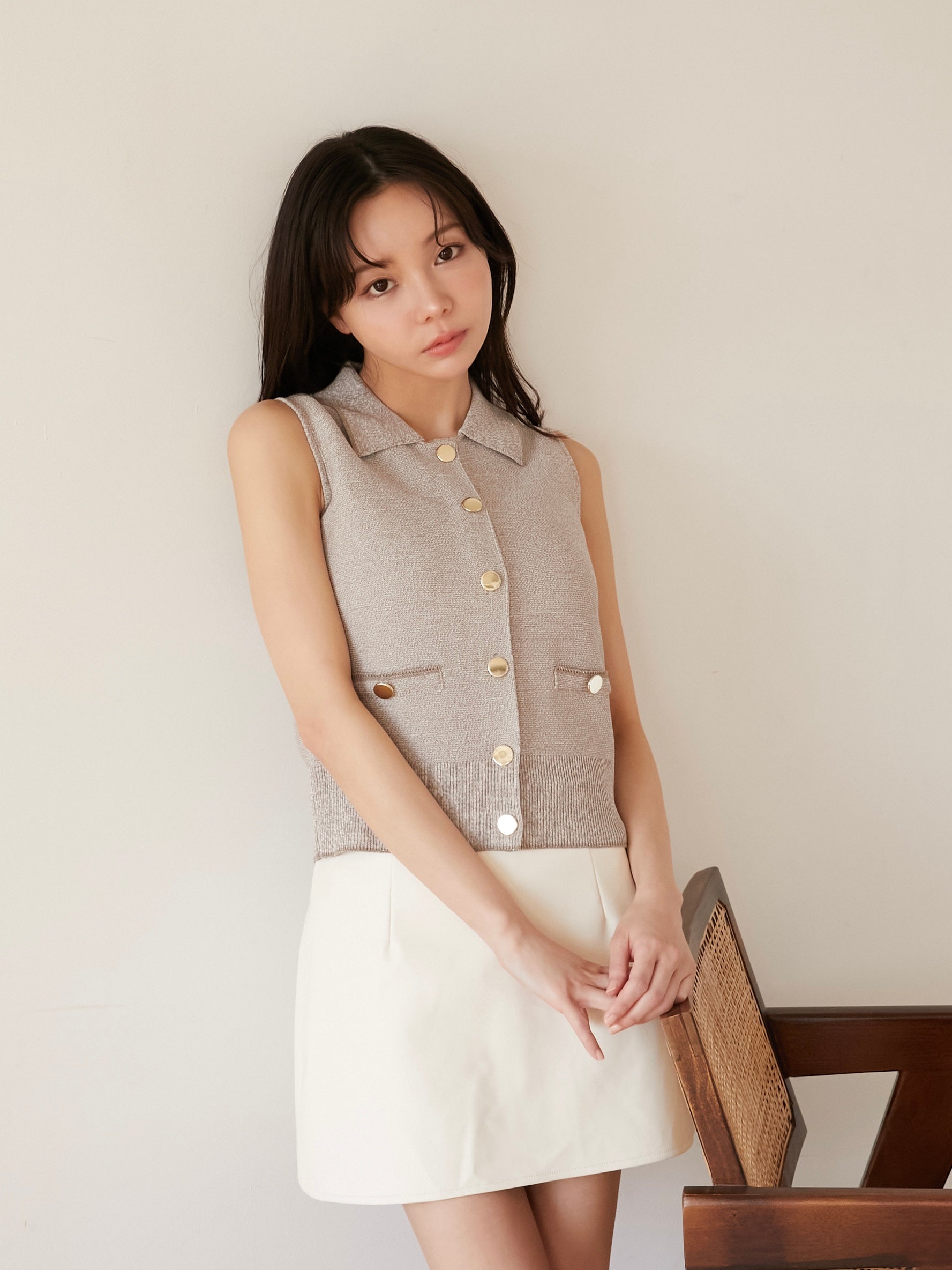 polo knit vest|期間限定10%OFF