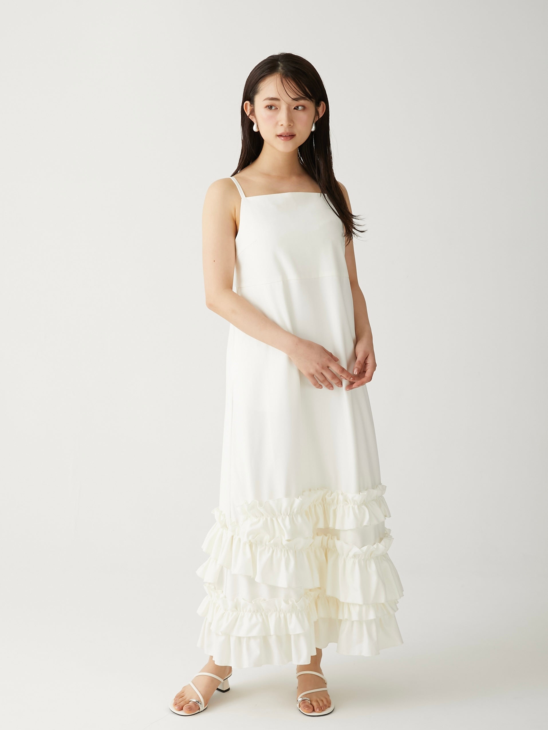 striped petal camisole op