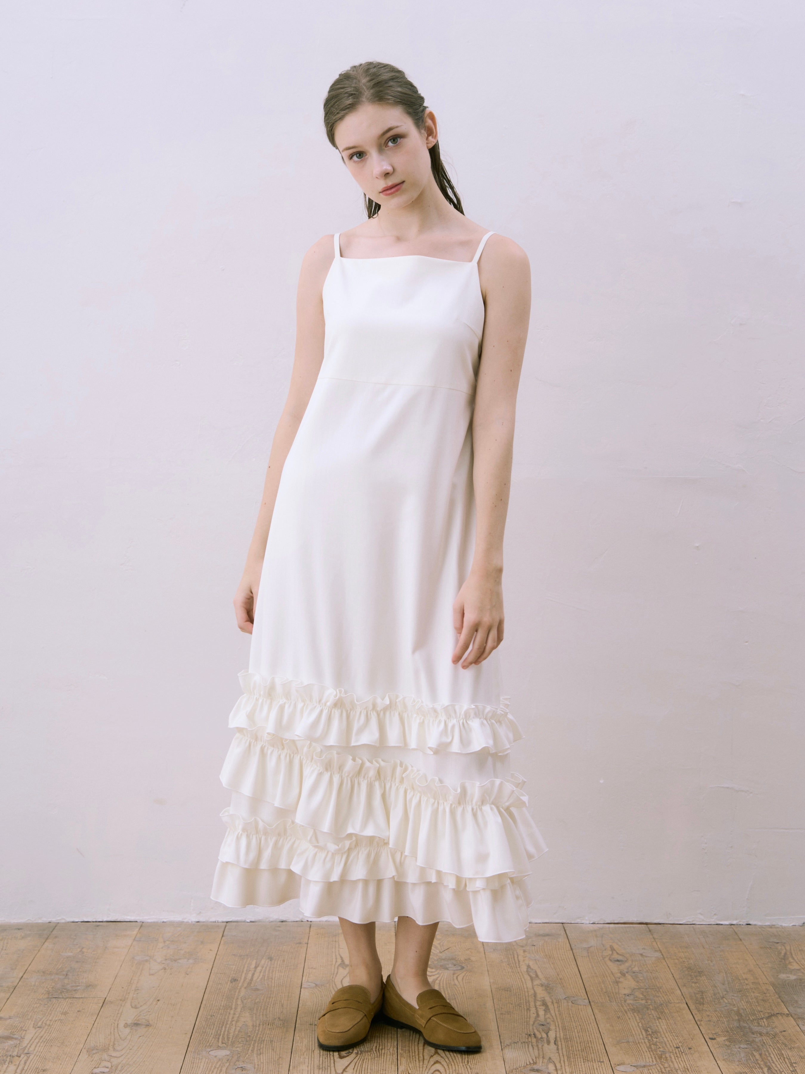 striped petal camisole op