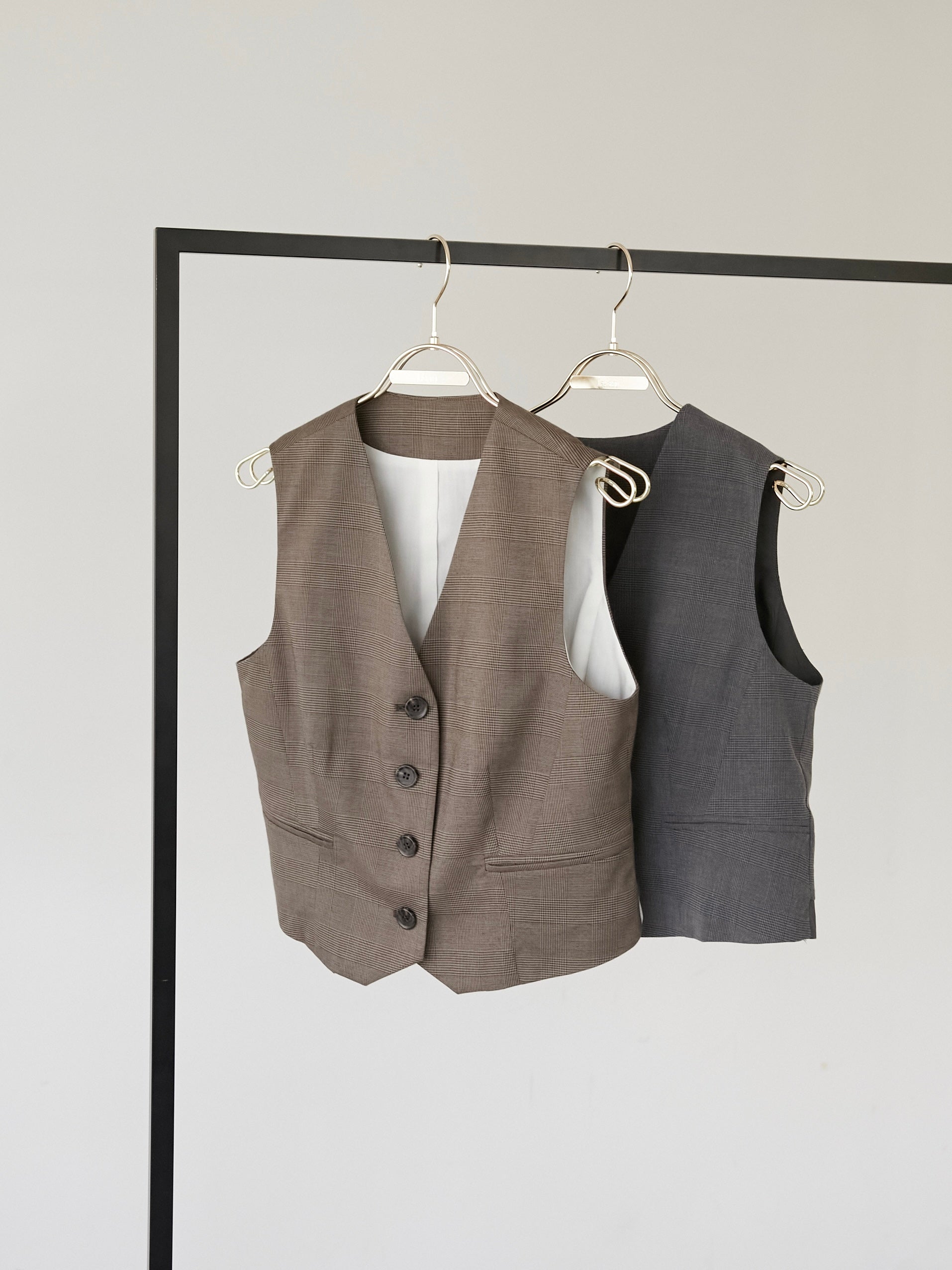 glen check gilet