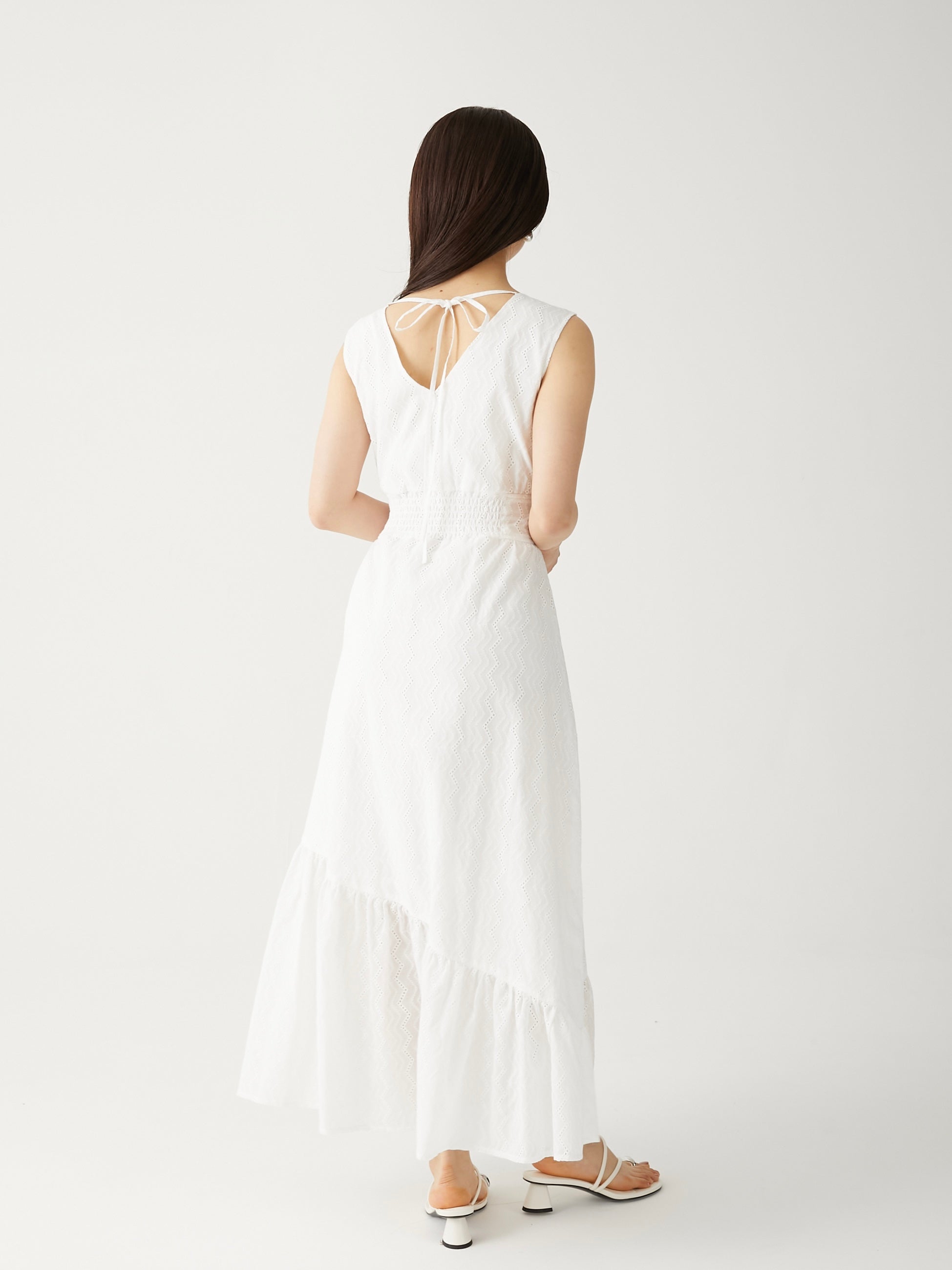asymmetric cotton lace op