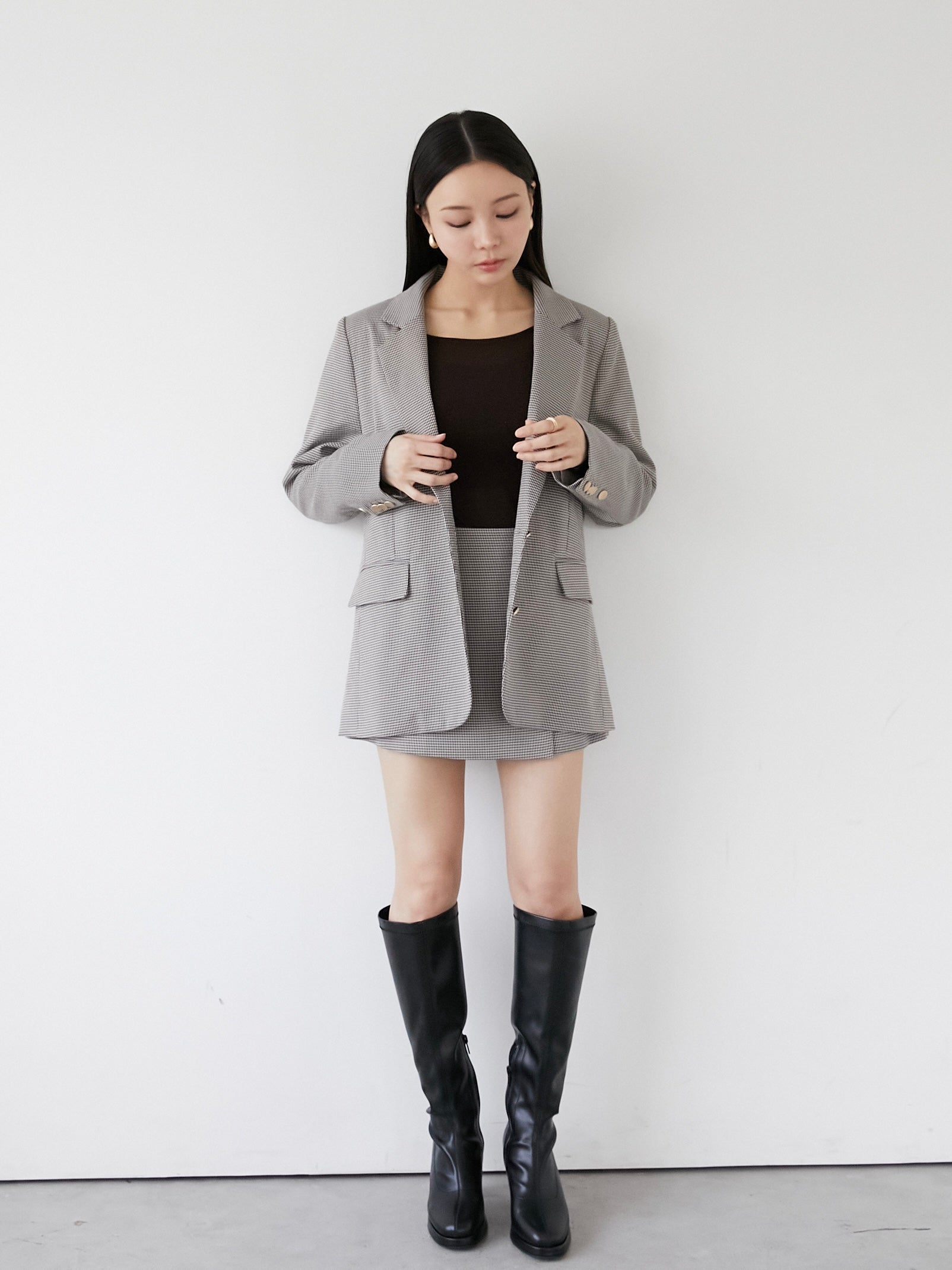 check mini skort