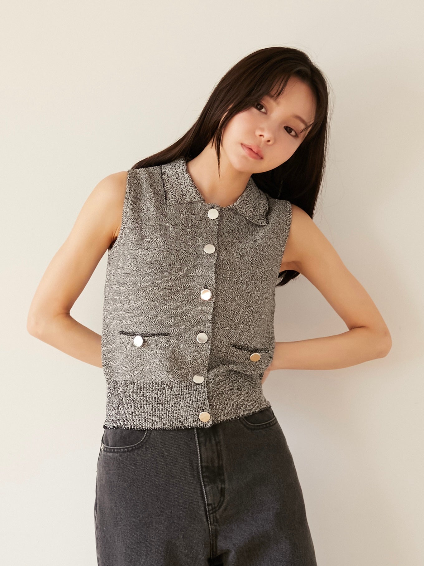 polo knit vest｜期間限定10%OFF