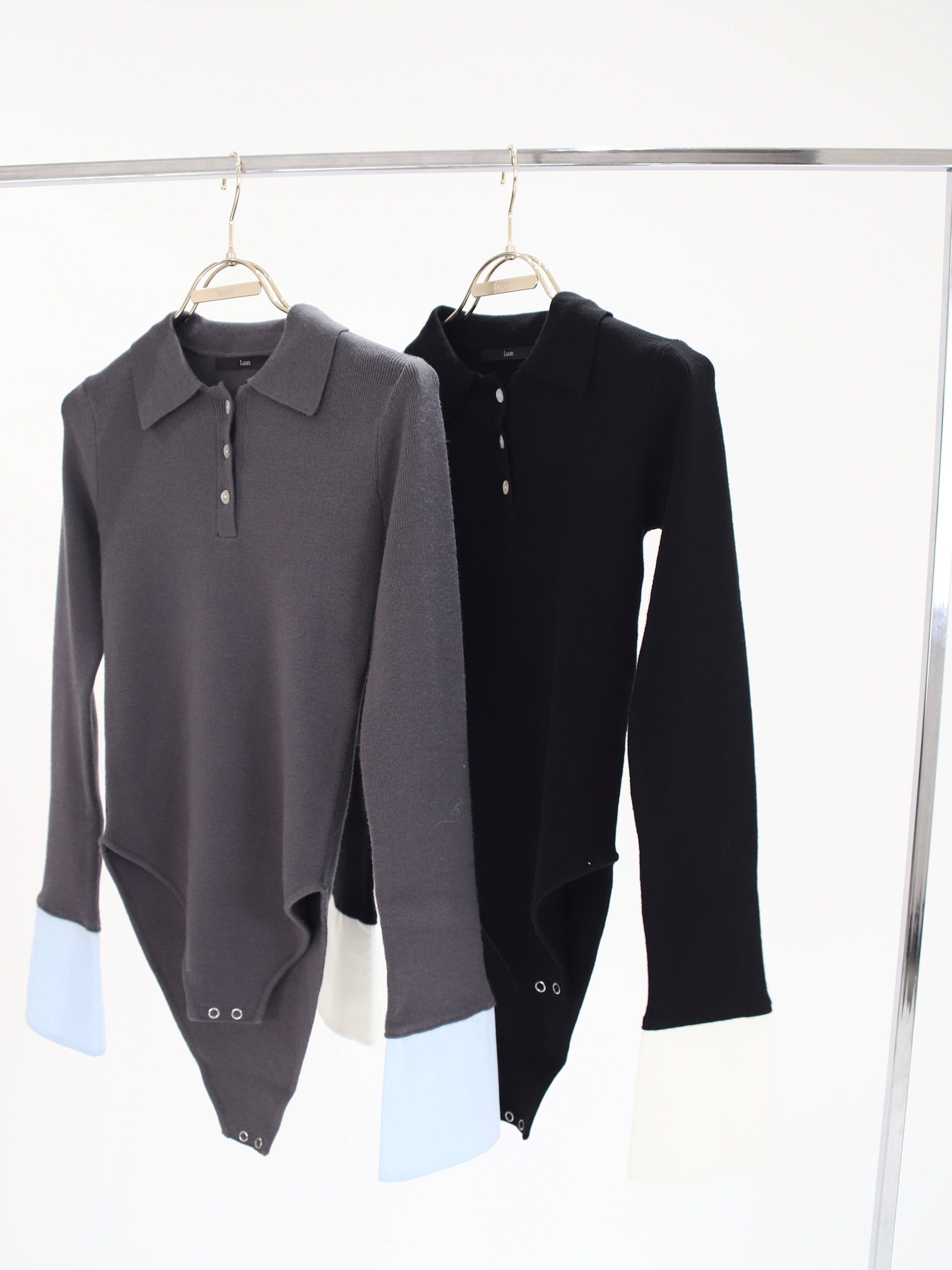 layered polo knit