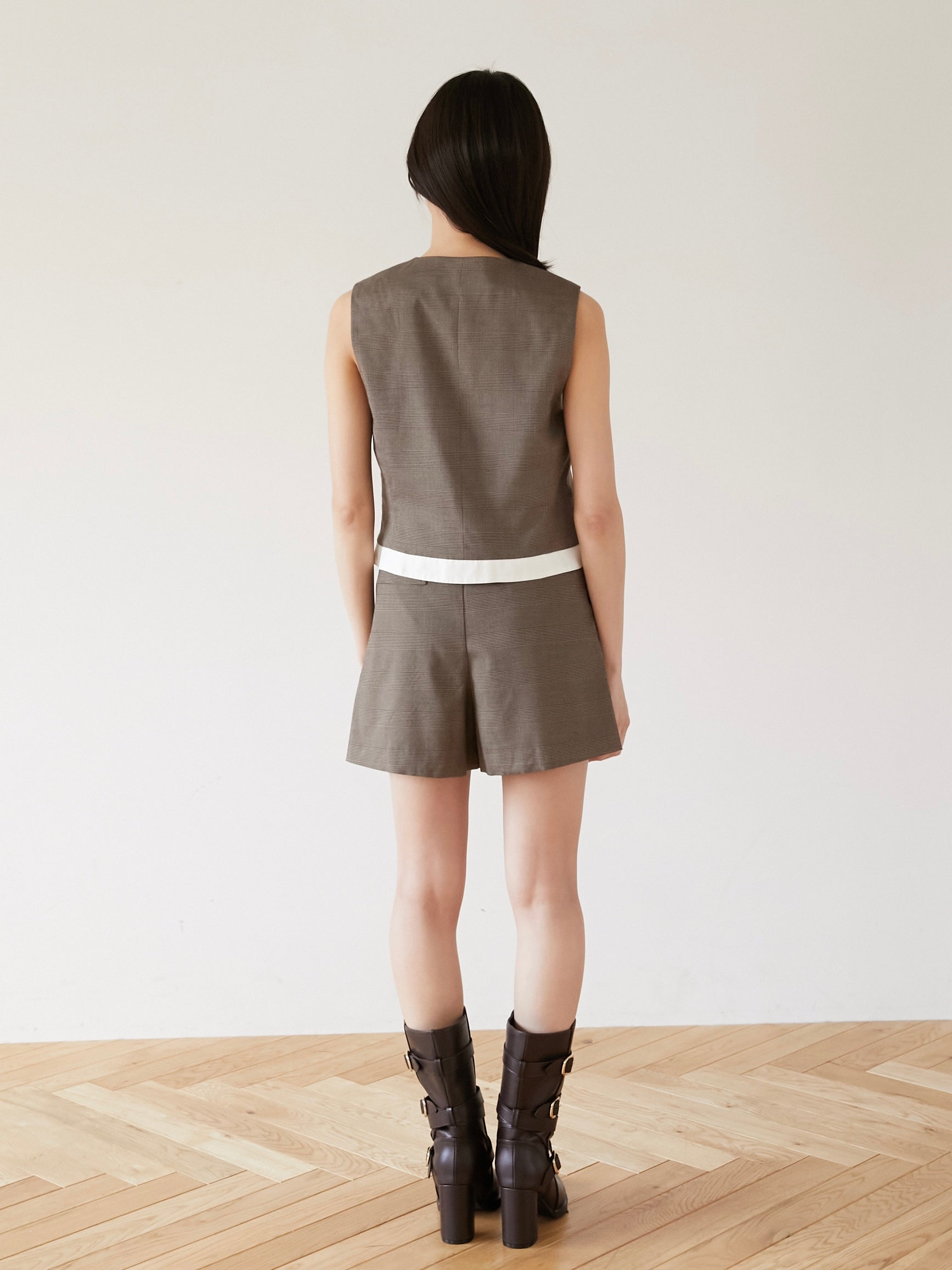 glen check short pants