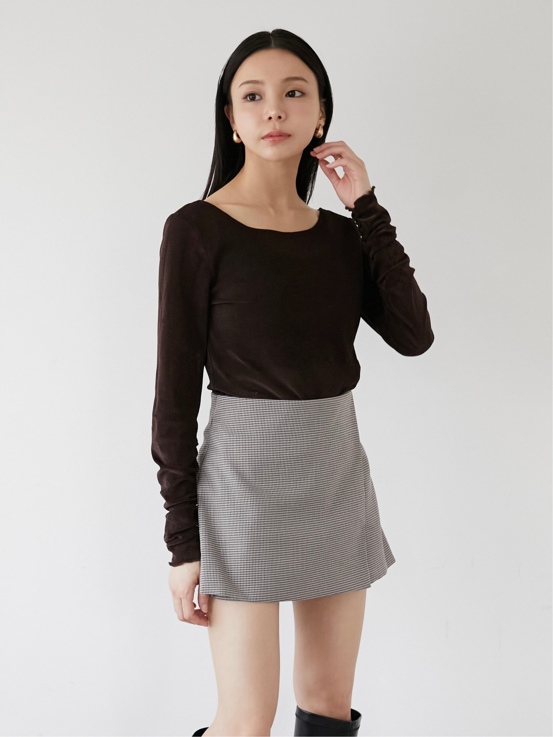 check mini skort