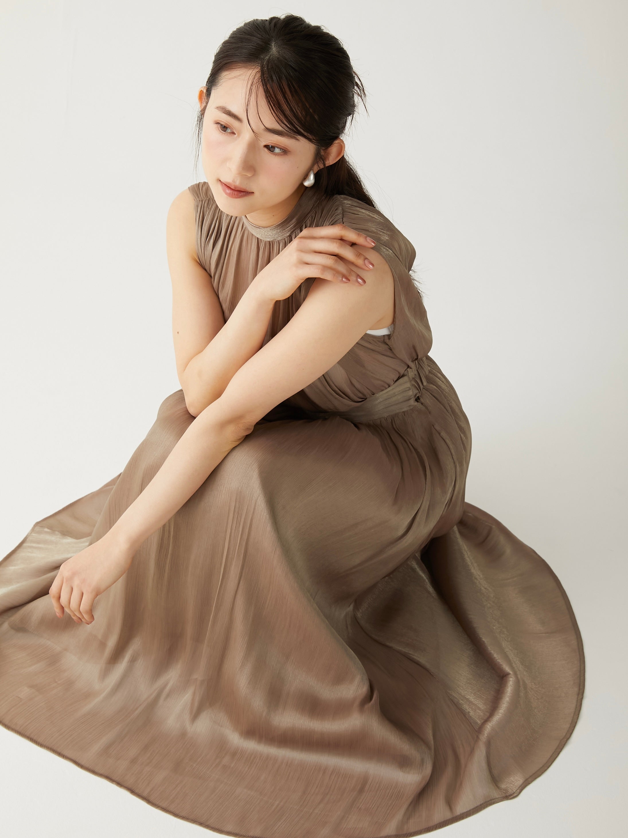 shiny flare skirt