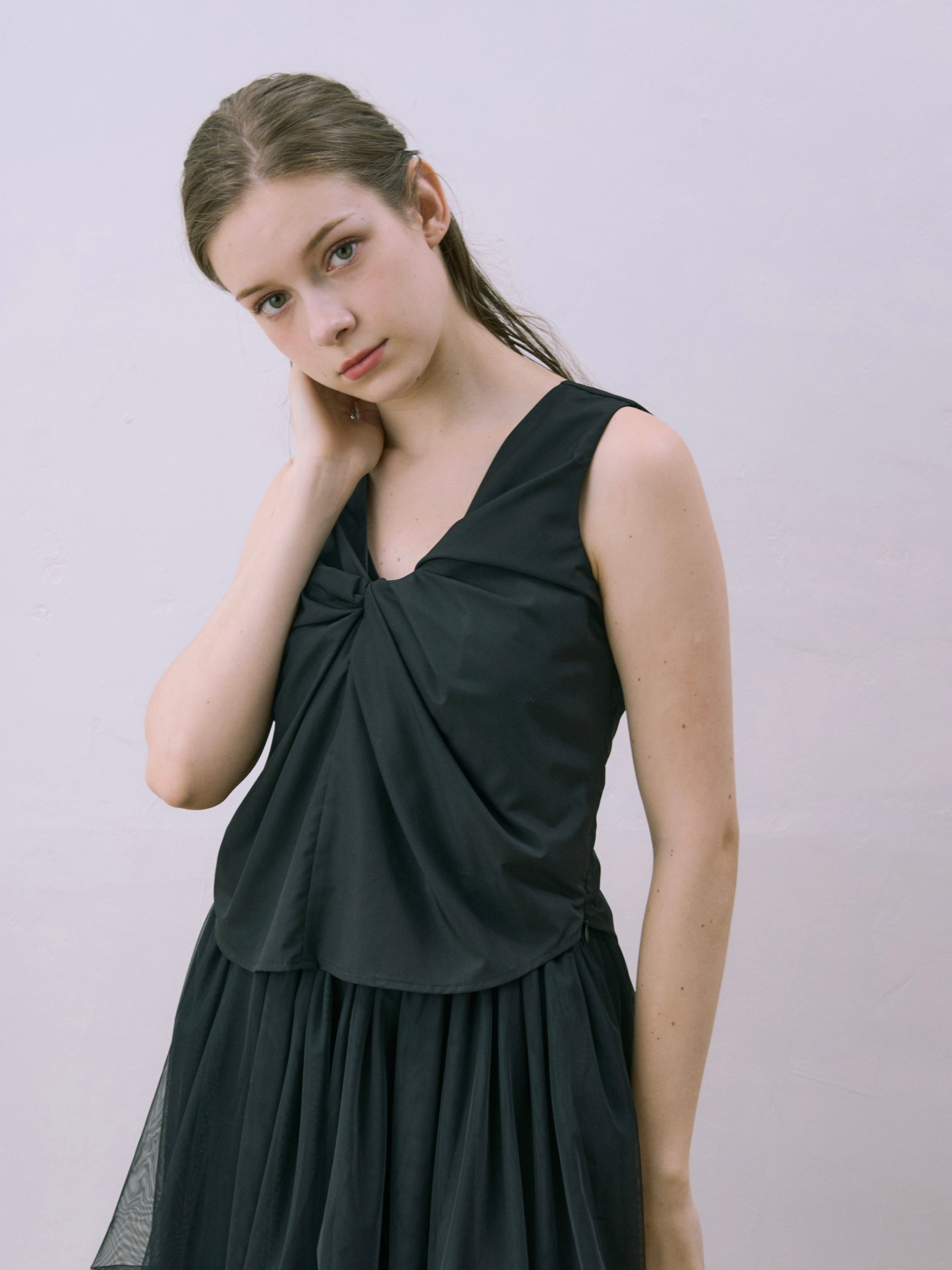v neck ribbon blouse