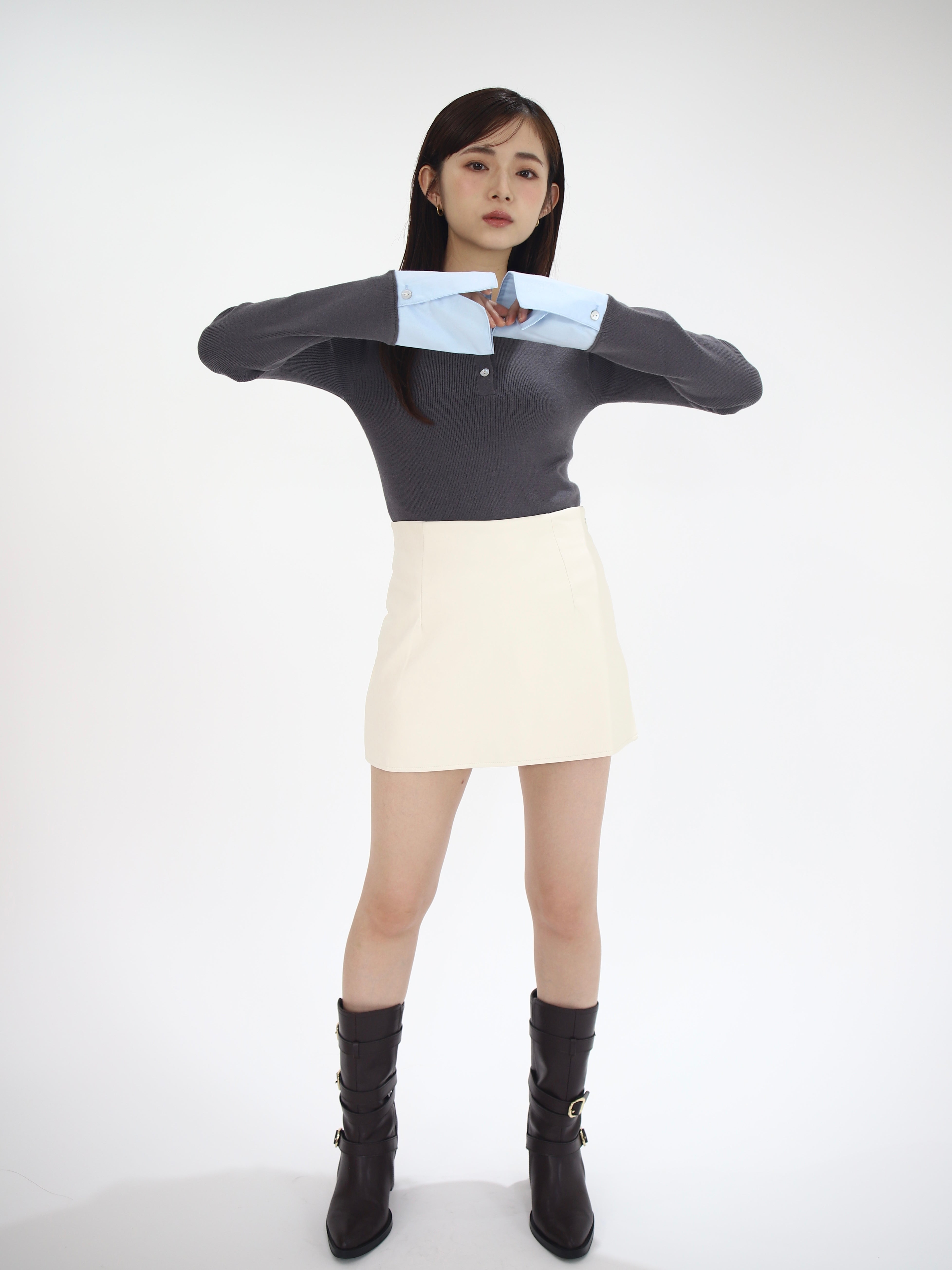 layered polo knit