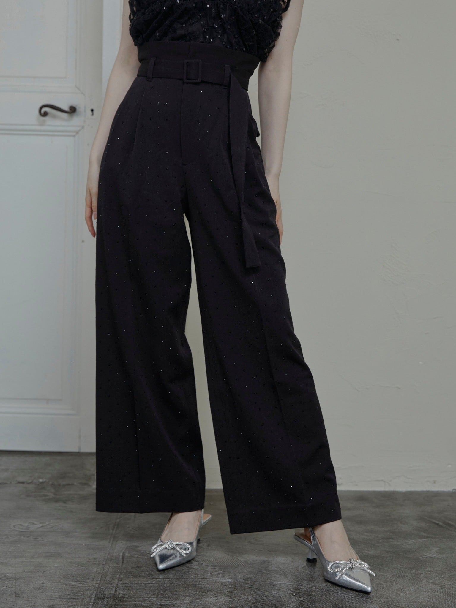 bijou tuck pants