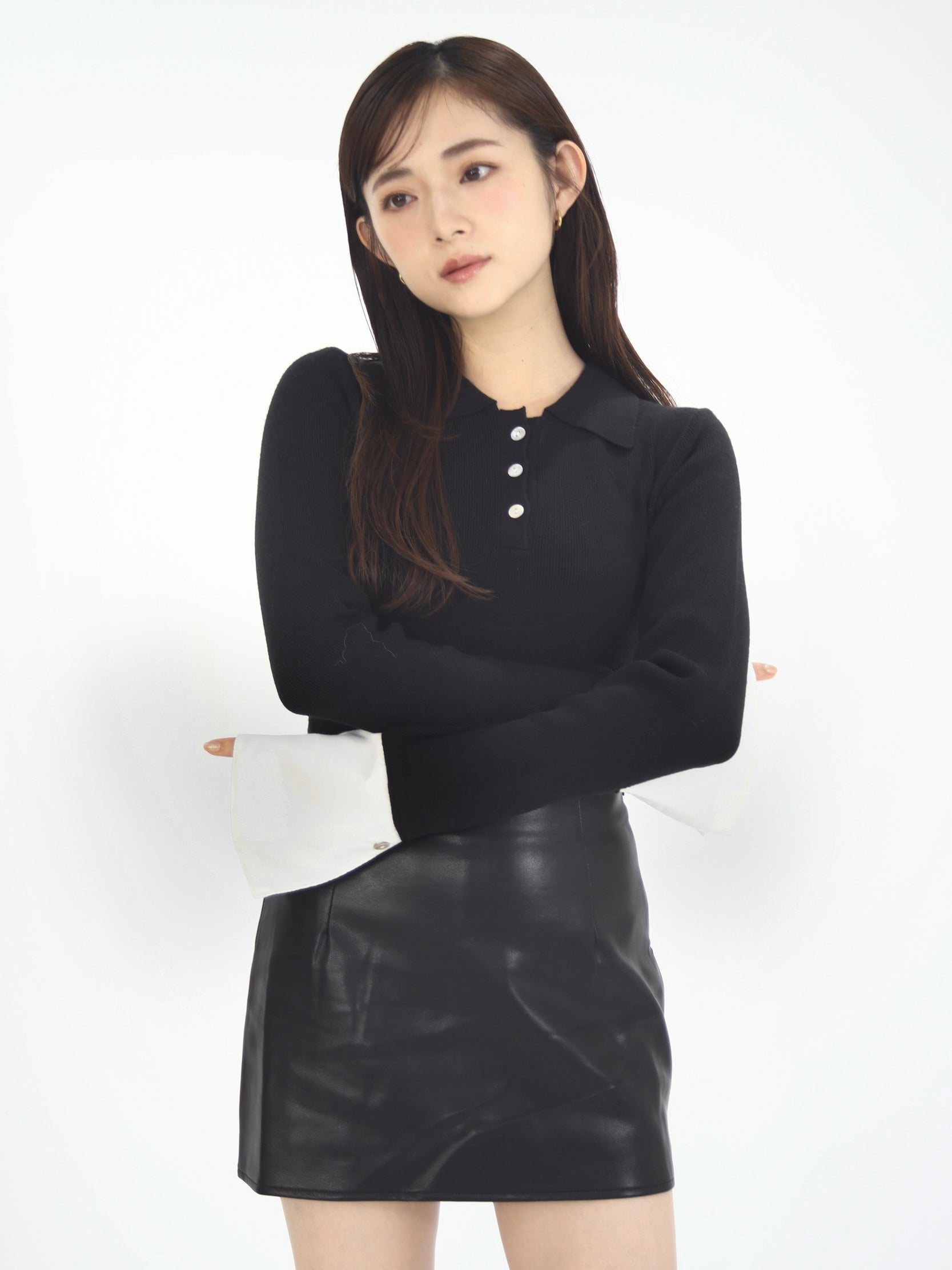 layered polo knit