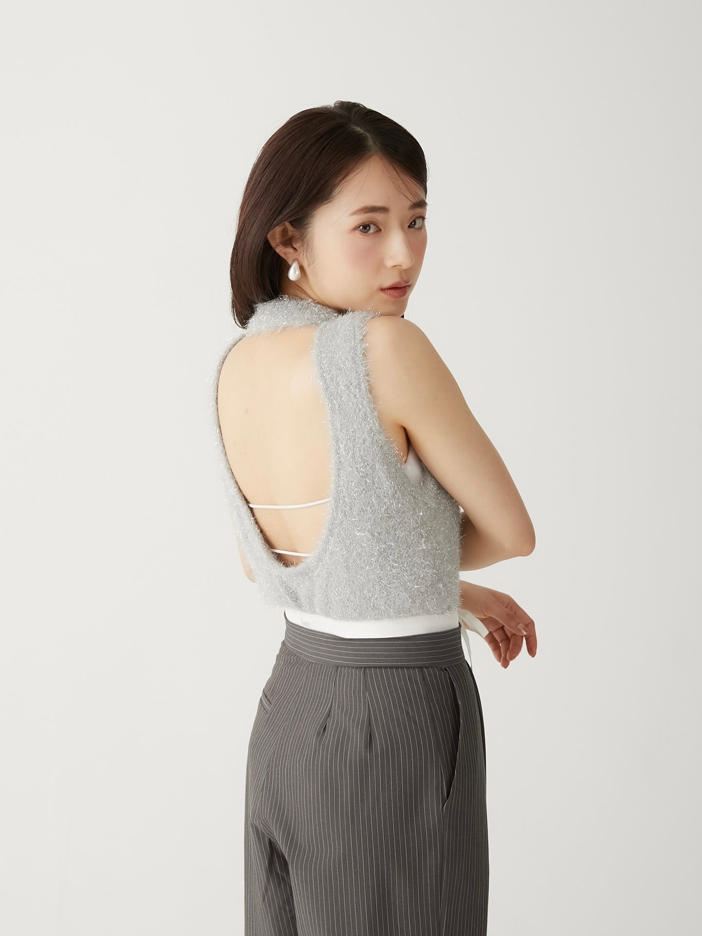 fluffy lame knit