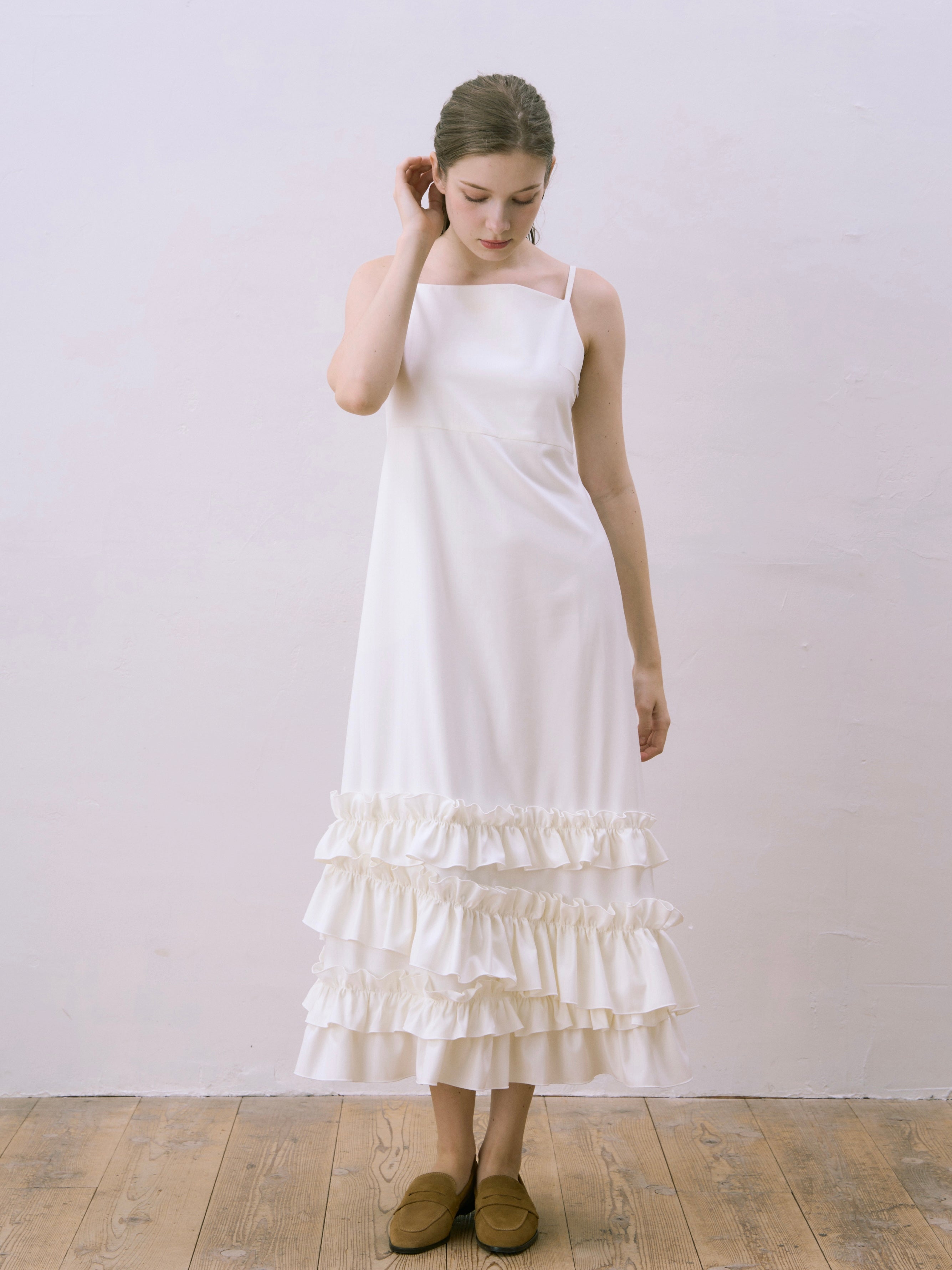 striped petal camisole op