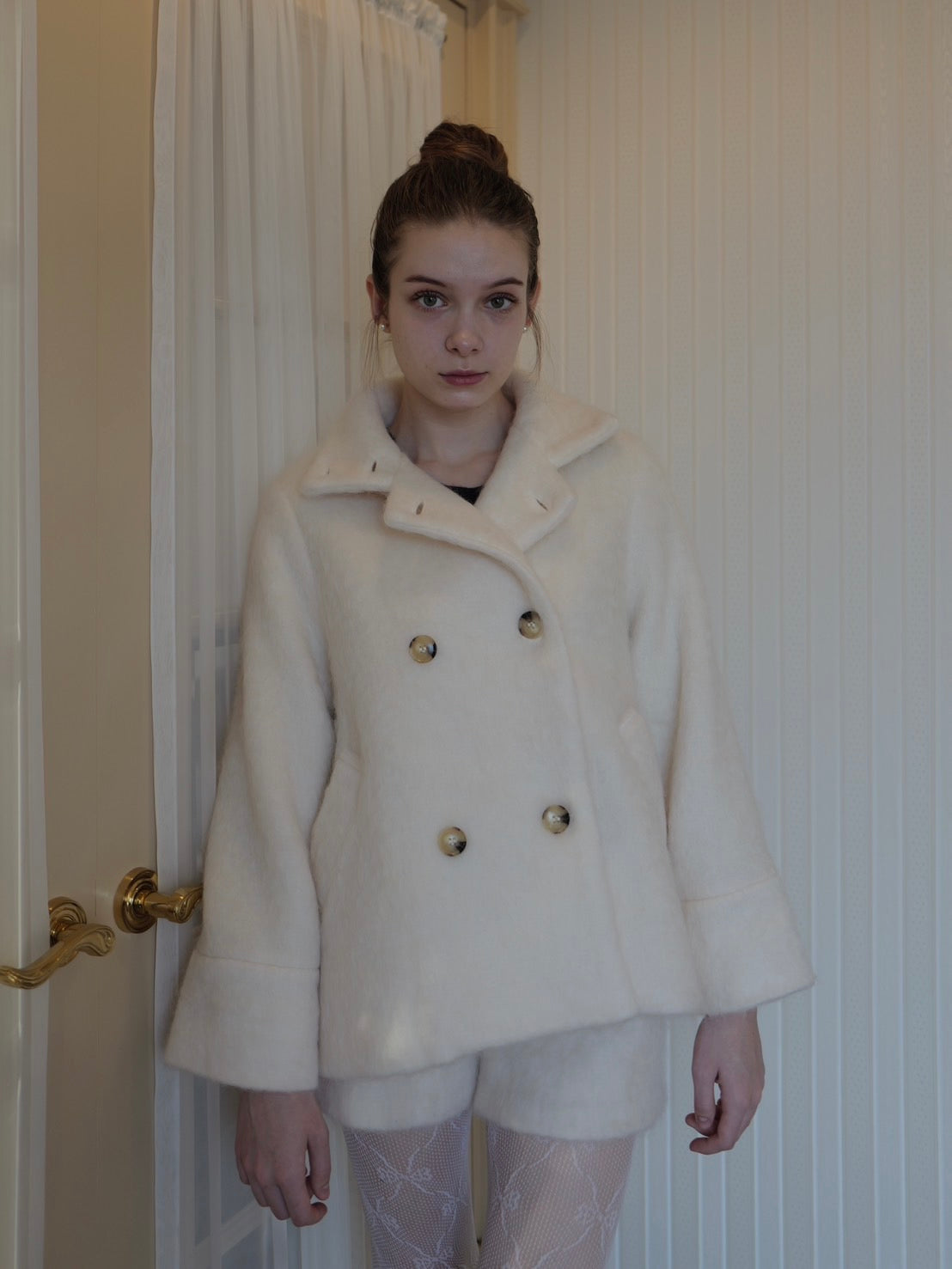 2way shaggy collar coat