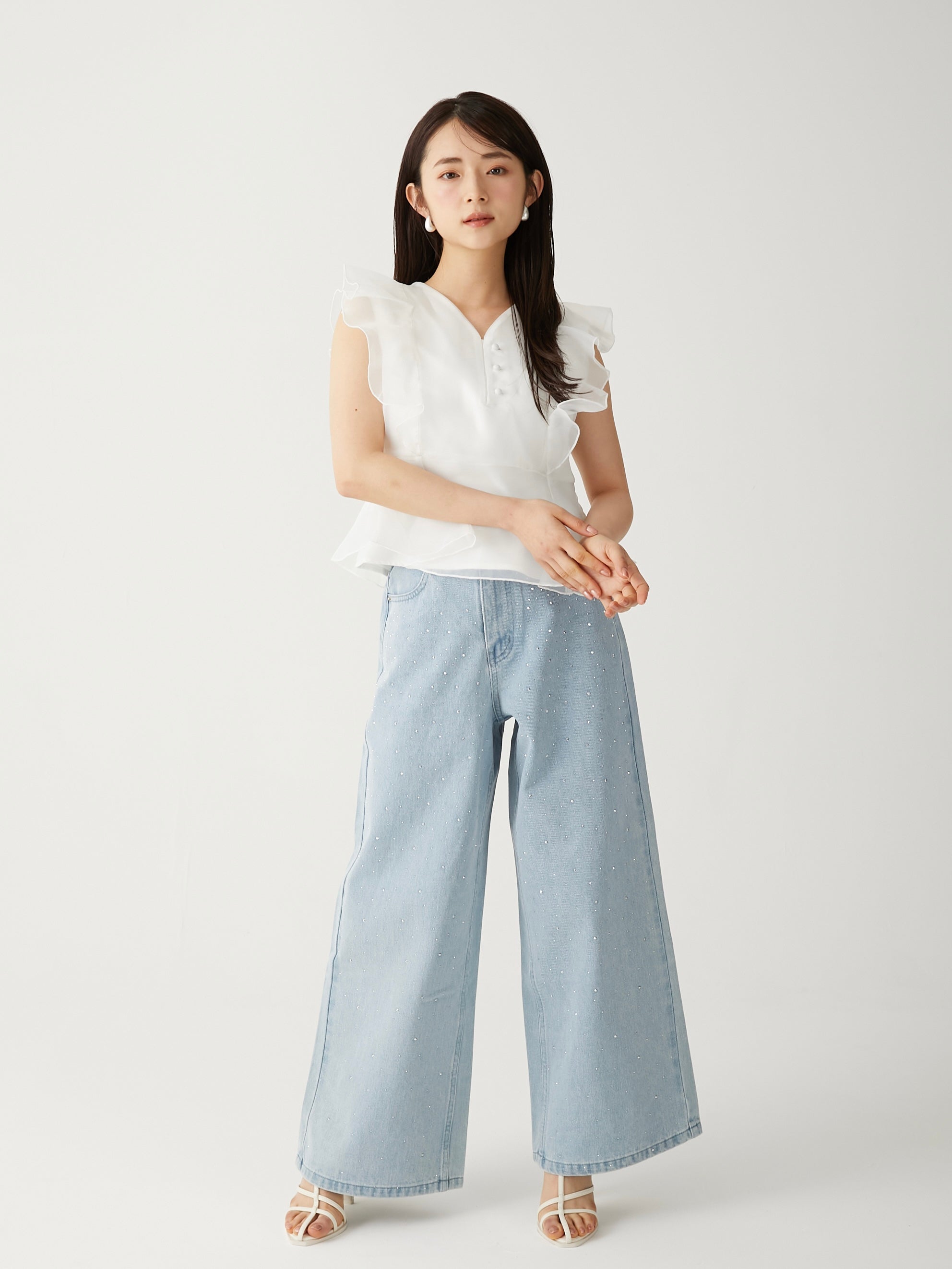 organdy frill blouse