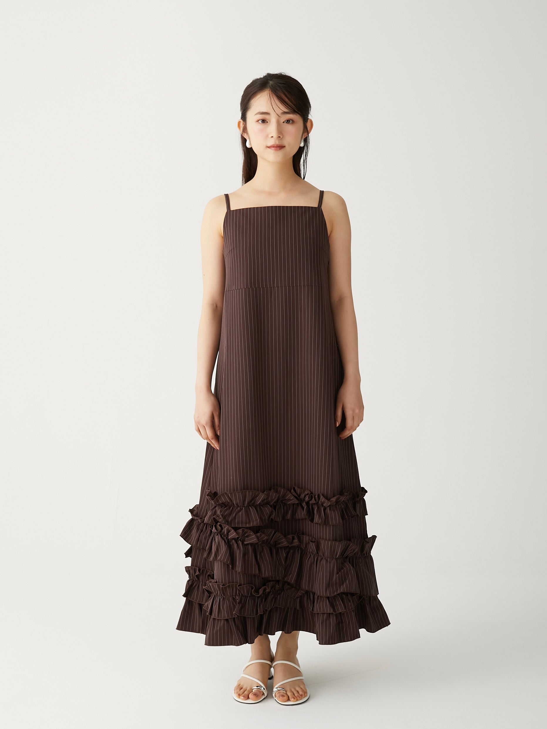 striped petal camisole op