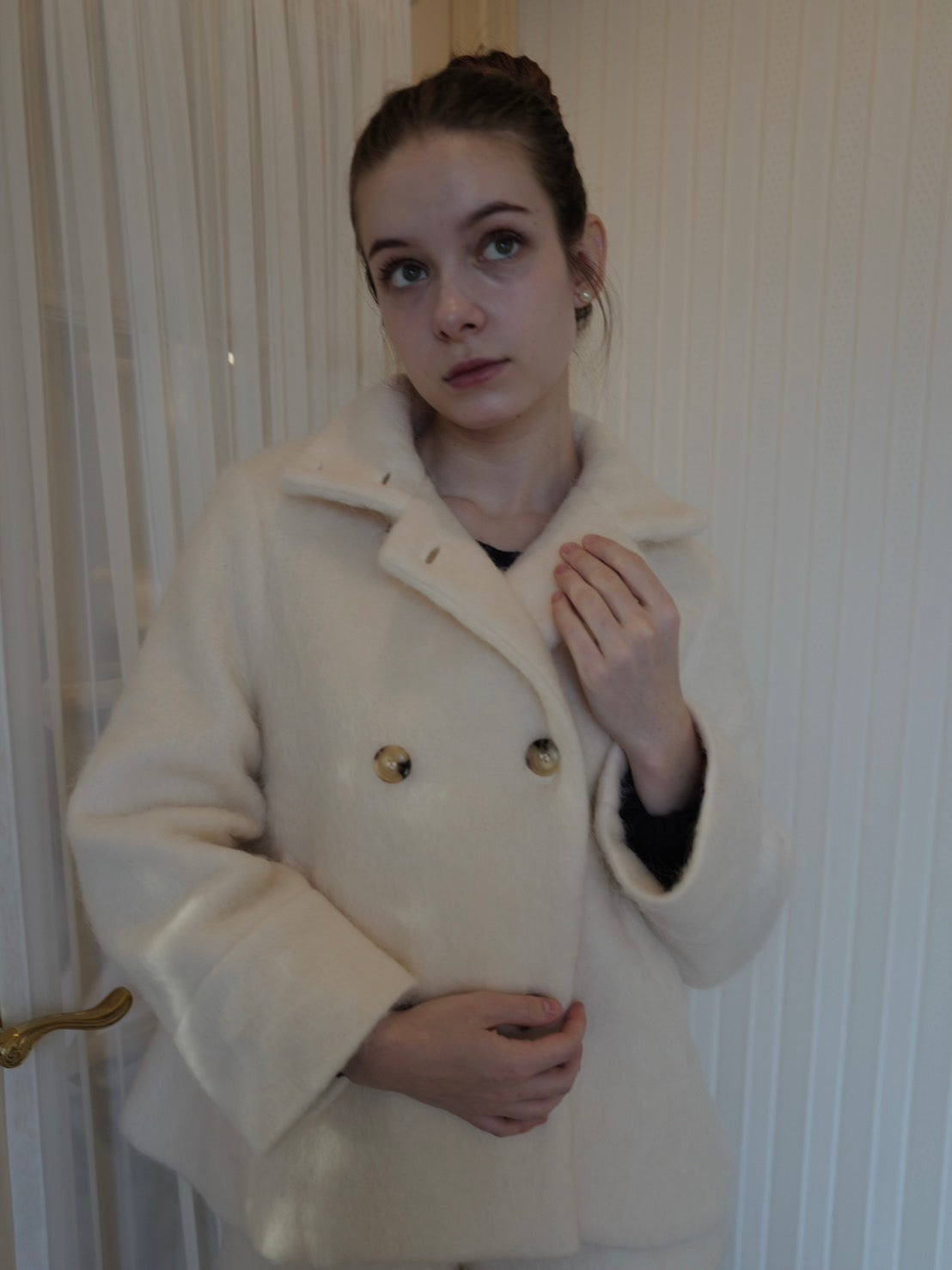 2way shaggy collar coat