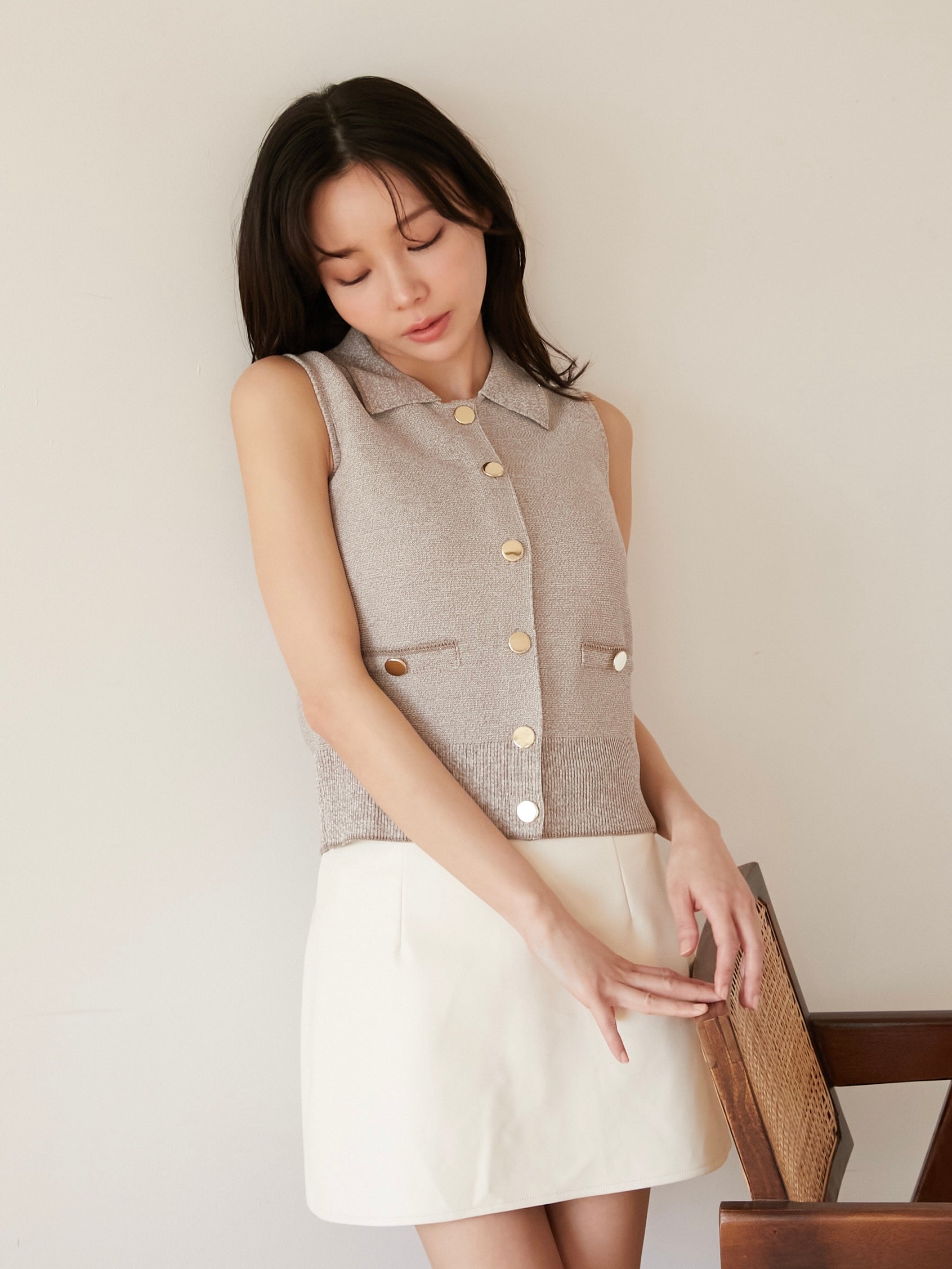 polo knit vest｜期間限定10%OFF