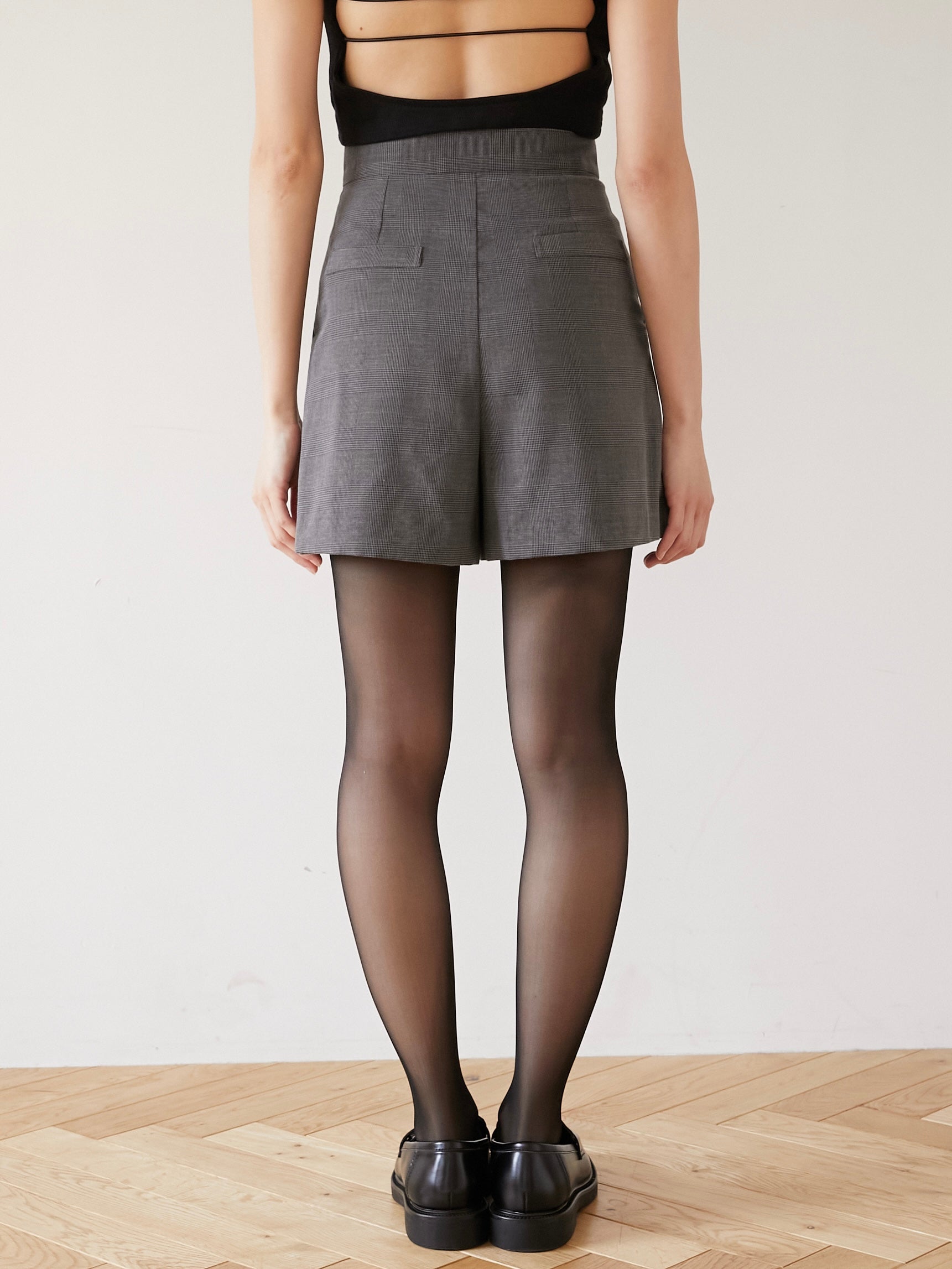 glen check short pants