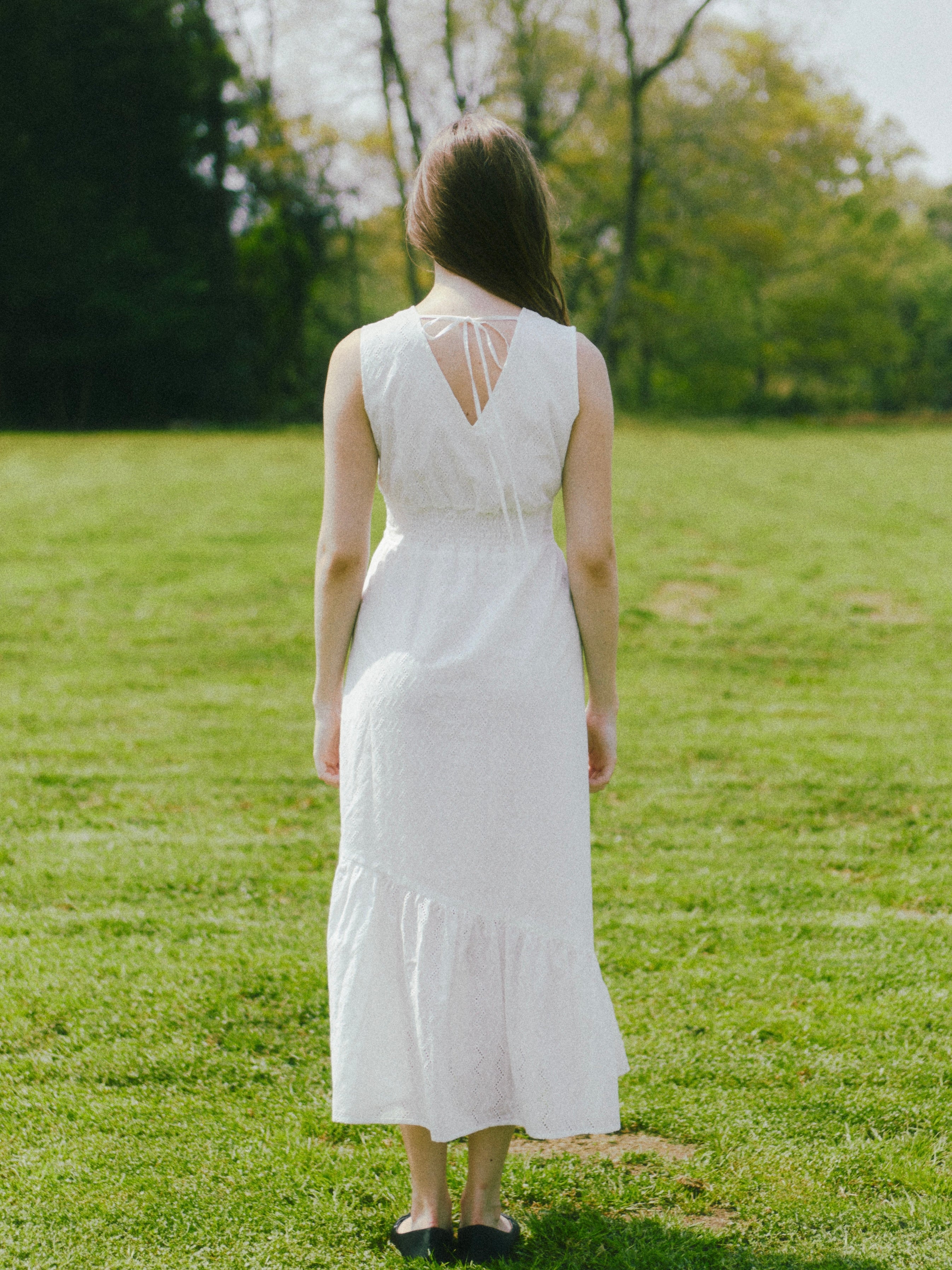 asymmetric cotton lace op