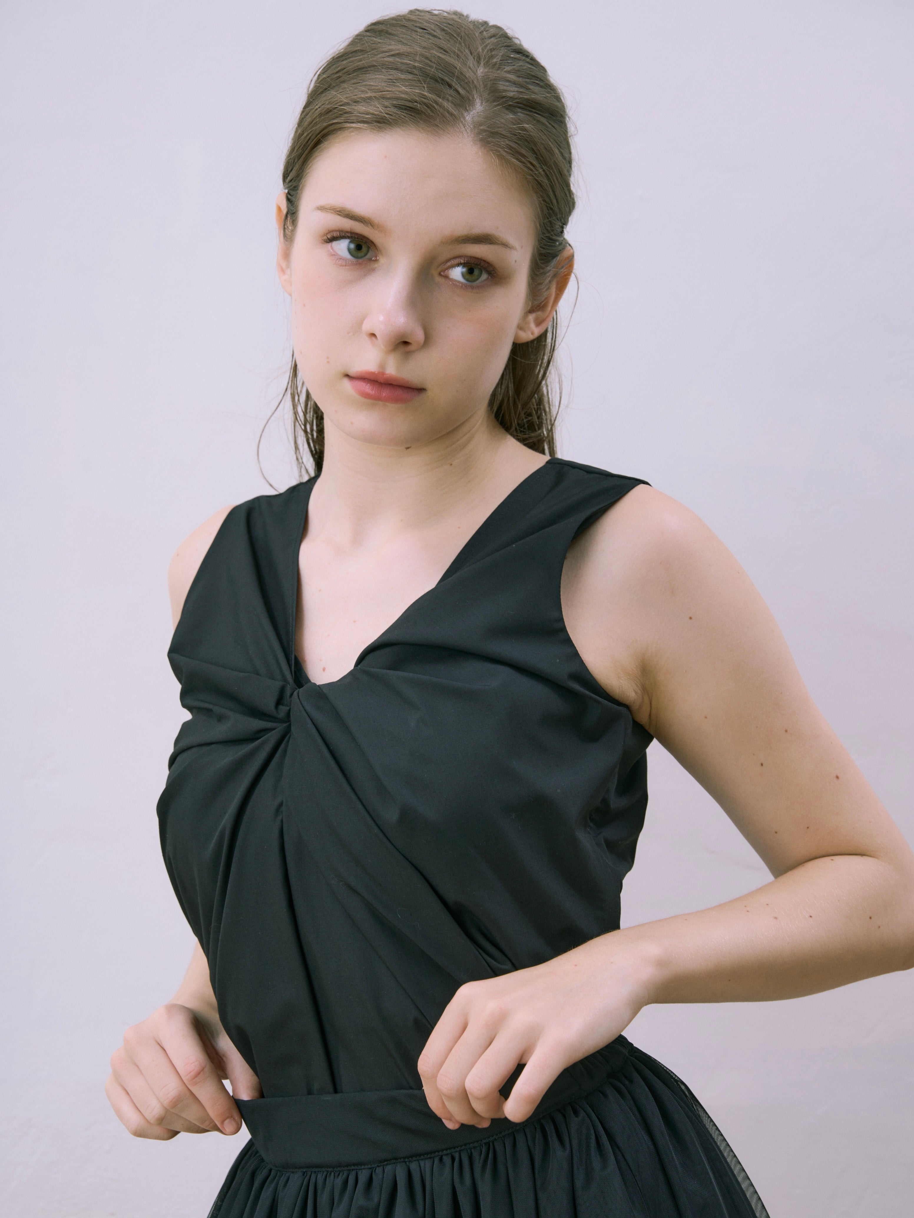 v neck ribbon blouse
