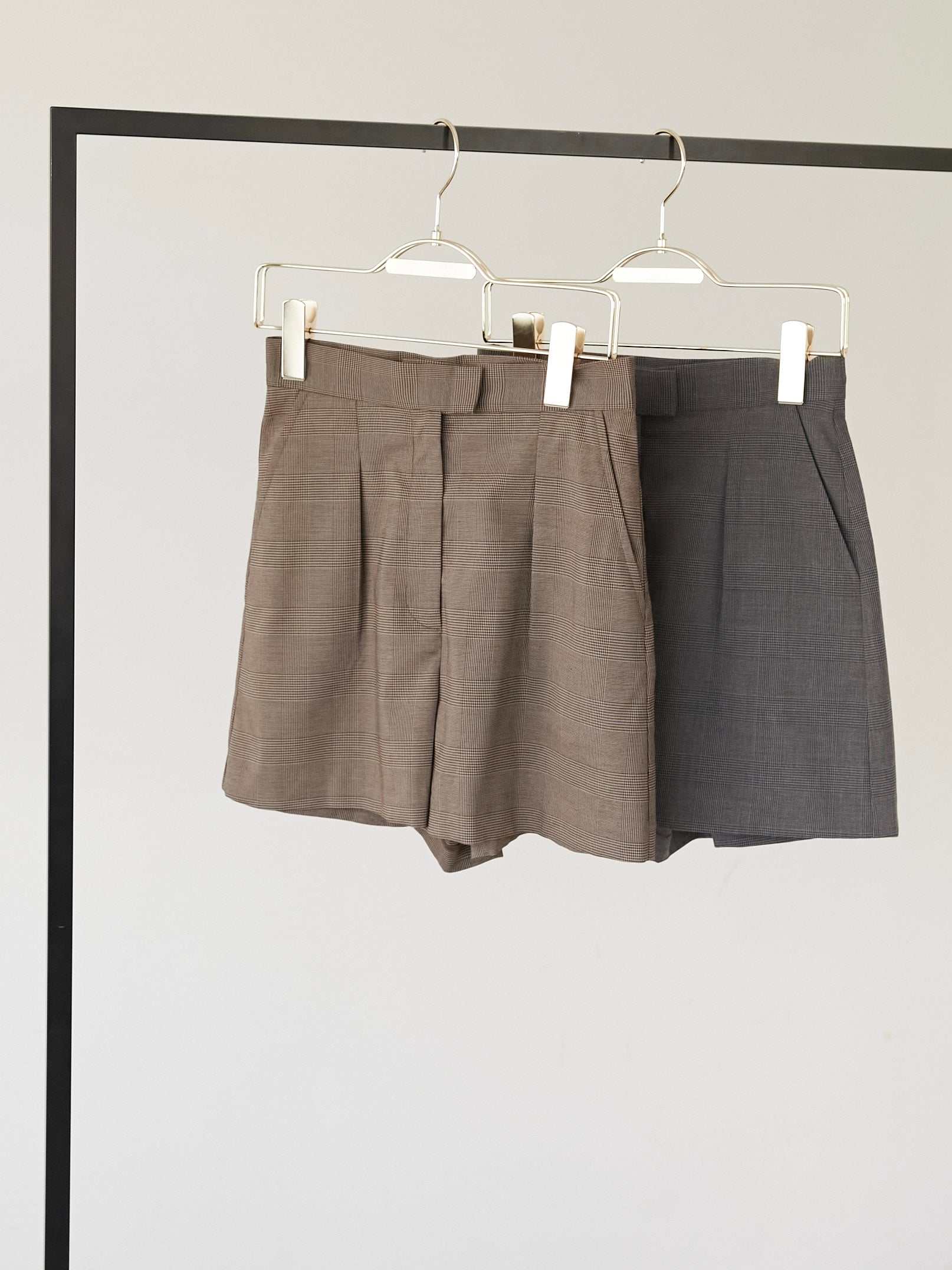 glen check short pants