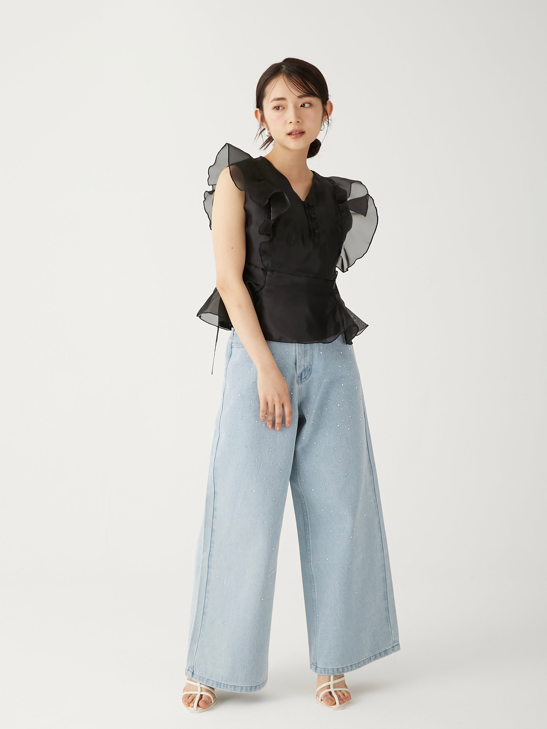 organdy frill blouse