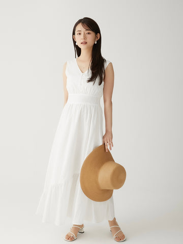 asymmetric cotton lace op
