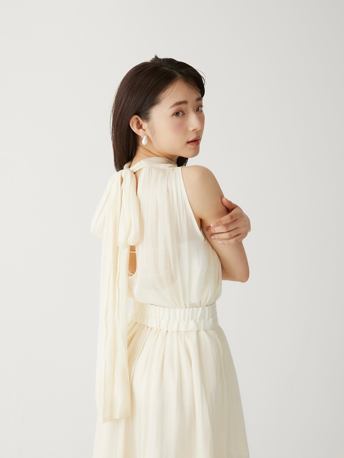 shiny ribbon blouse
