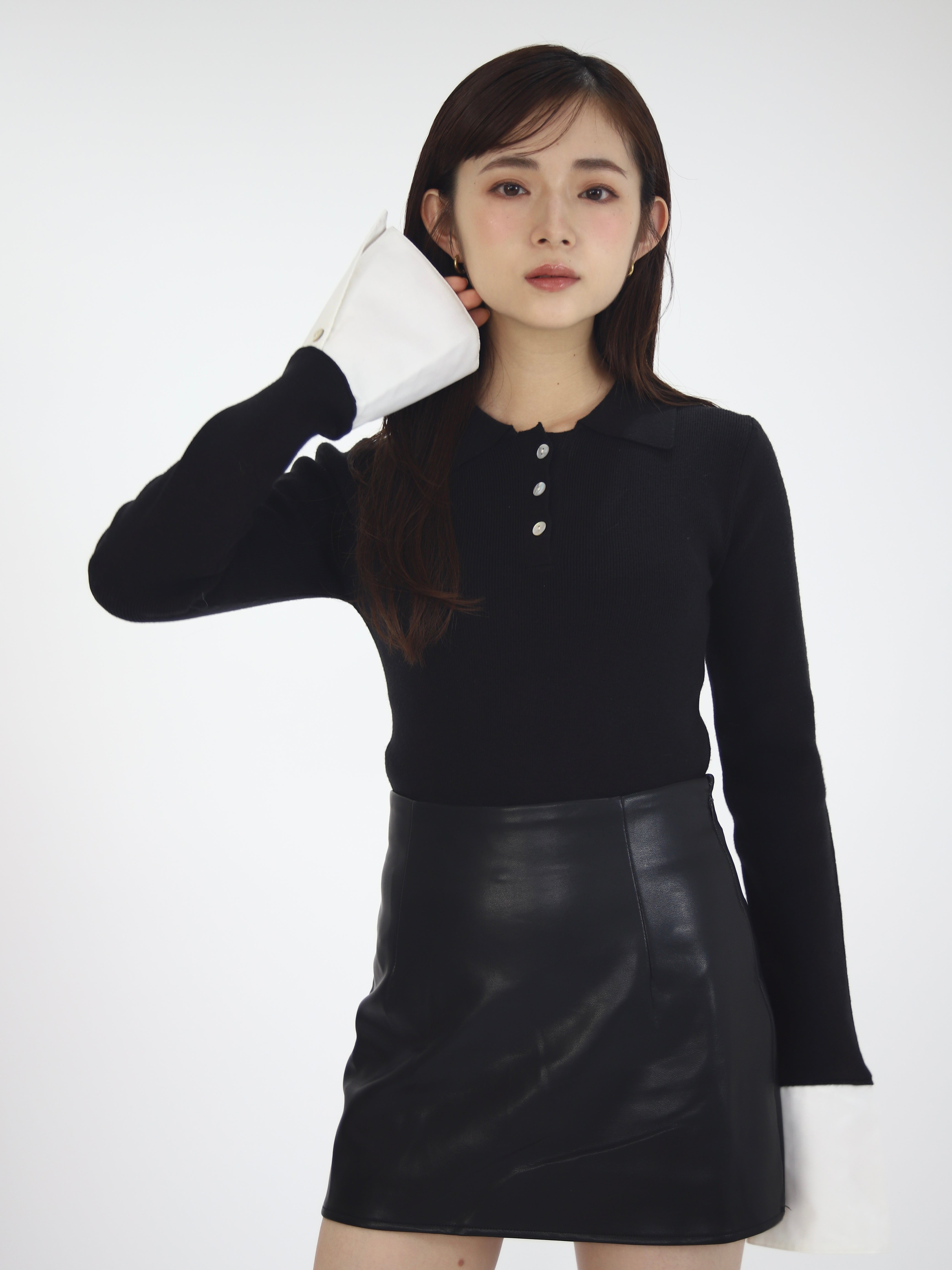layered polo knit