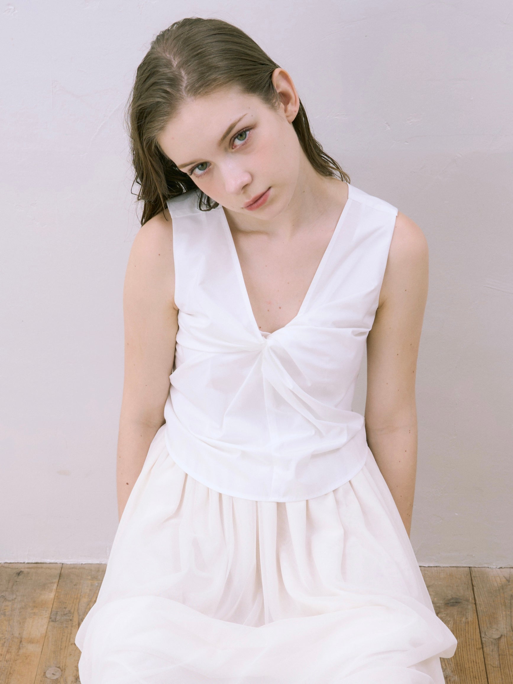 v neck ribbon blouse