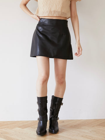 leather mini skirt