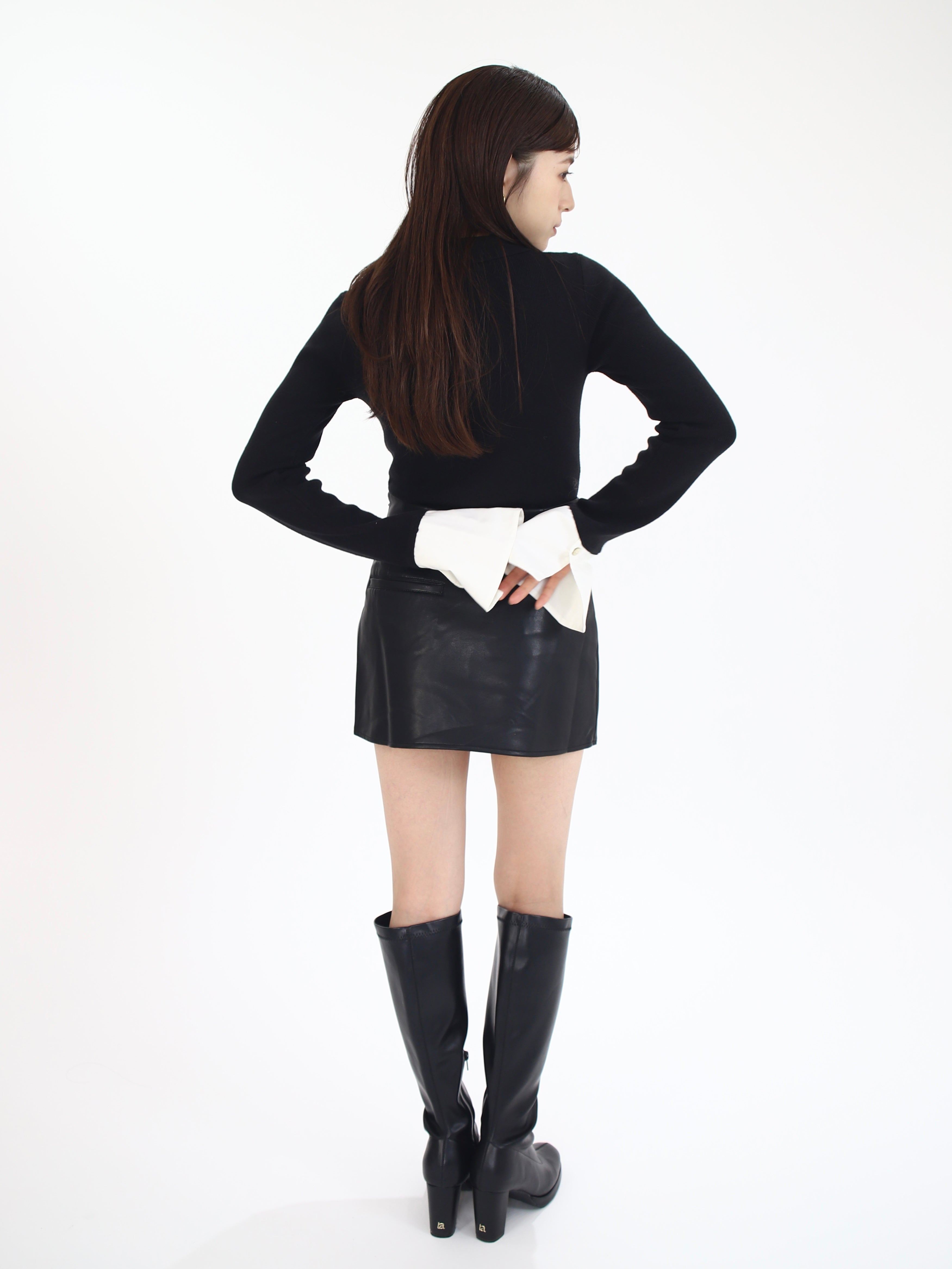 layered polo knit