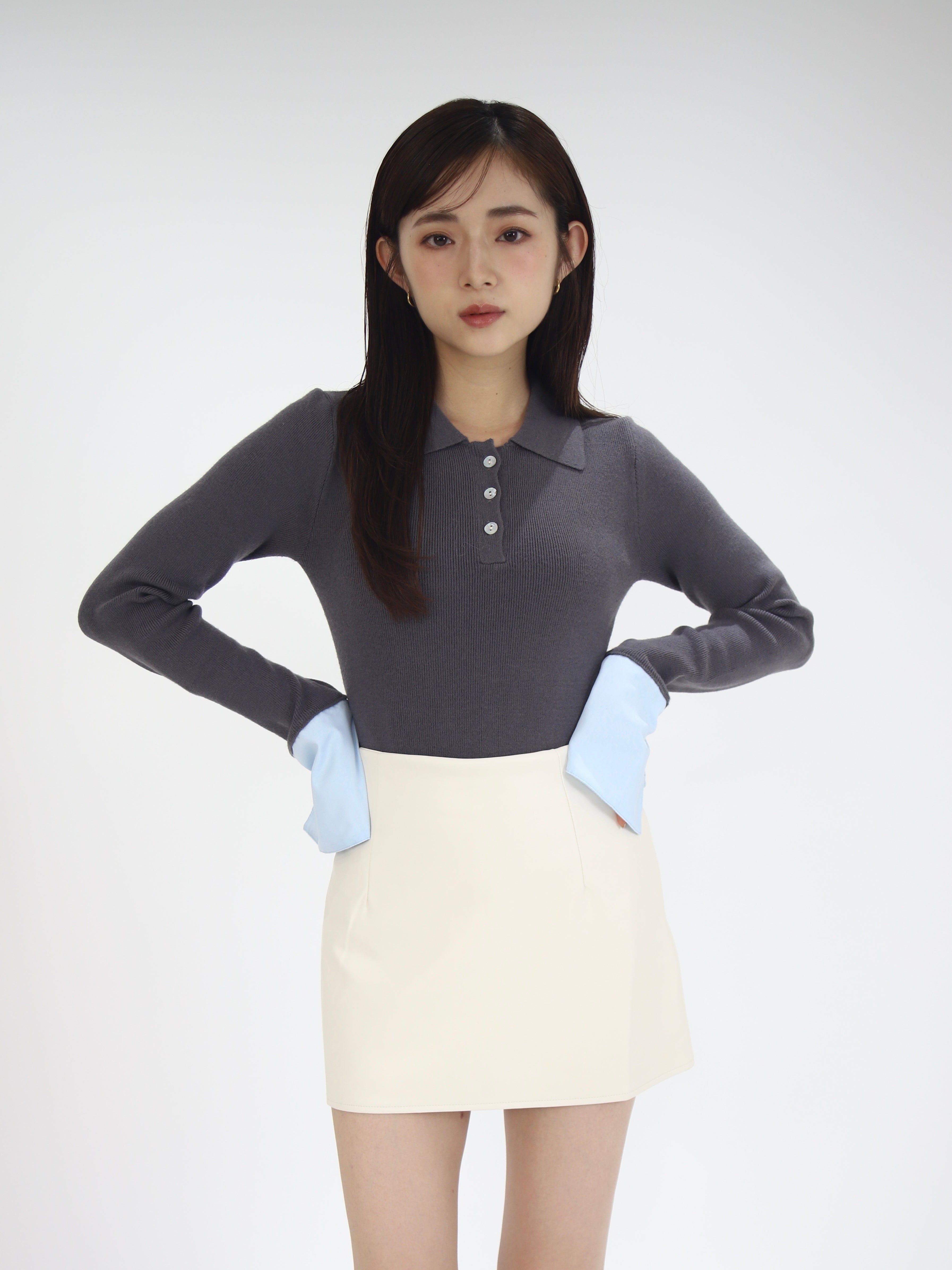 layered polo knit