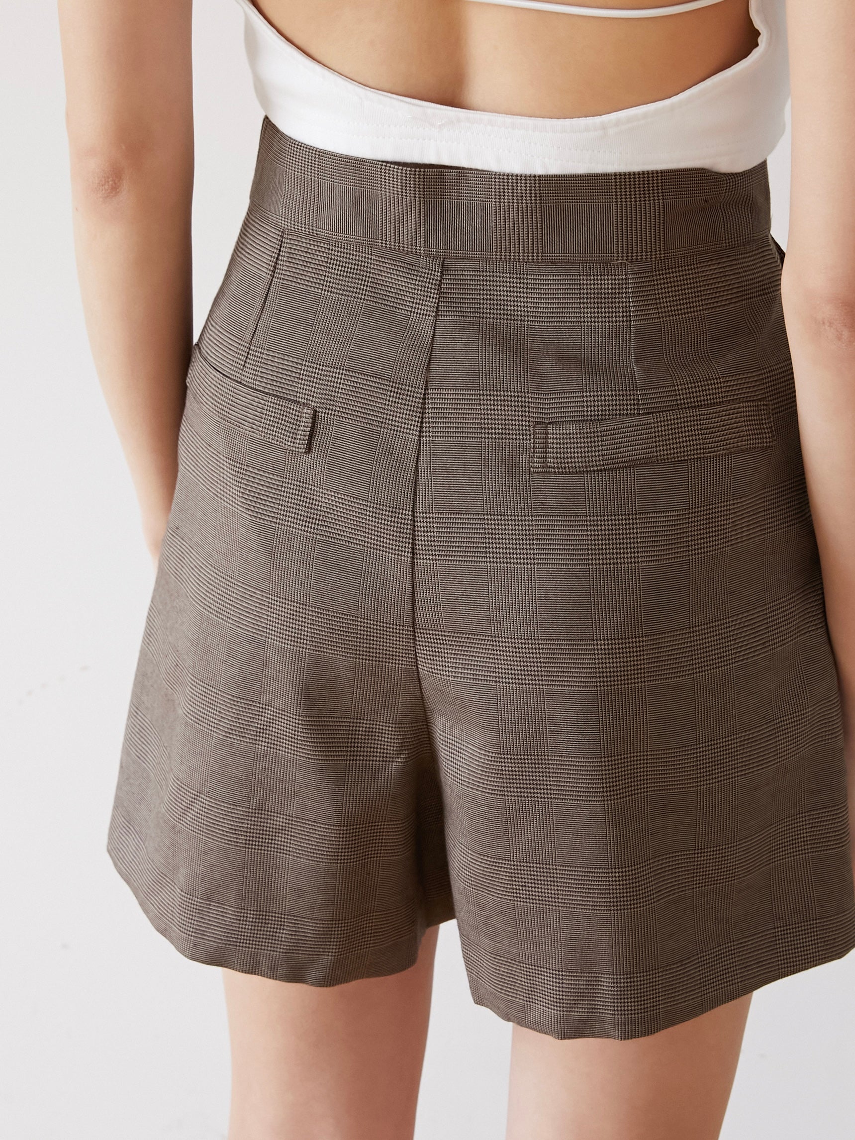 glen check short pants