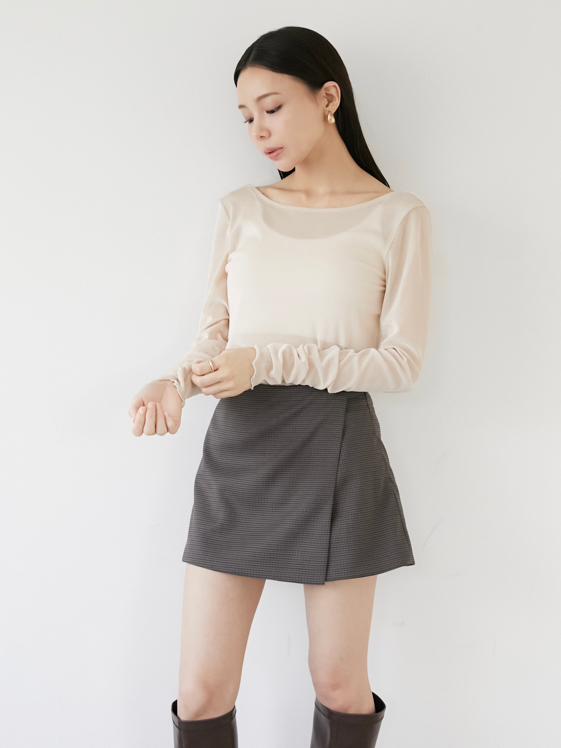 check mini skort