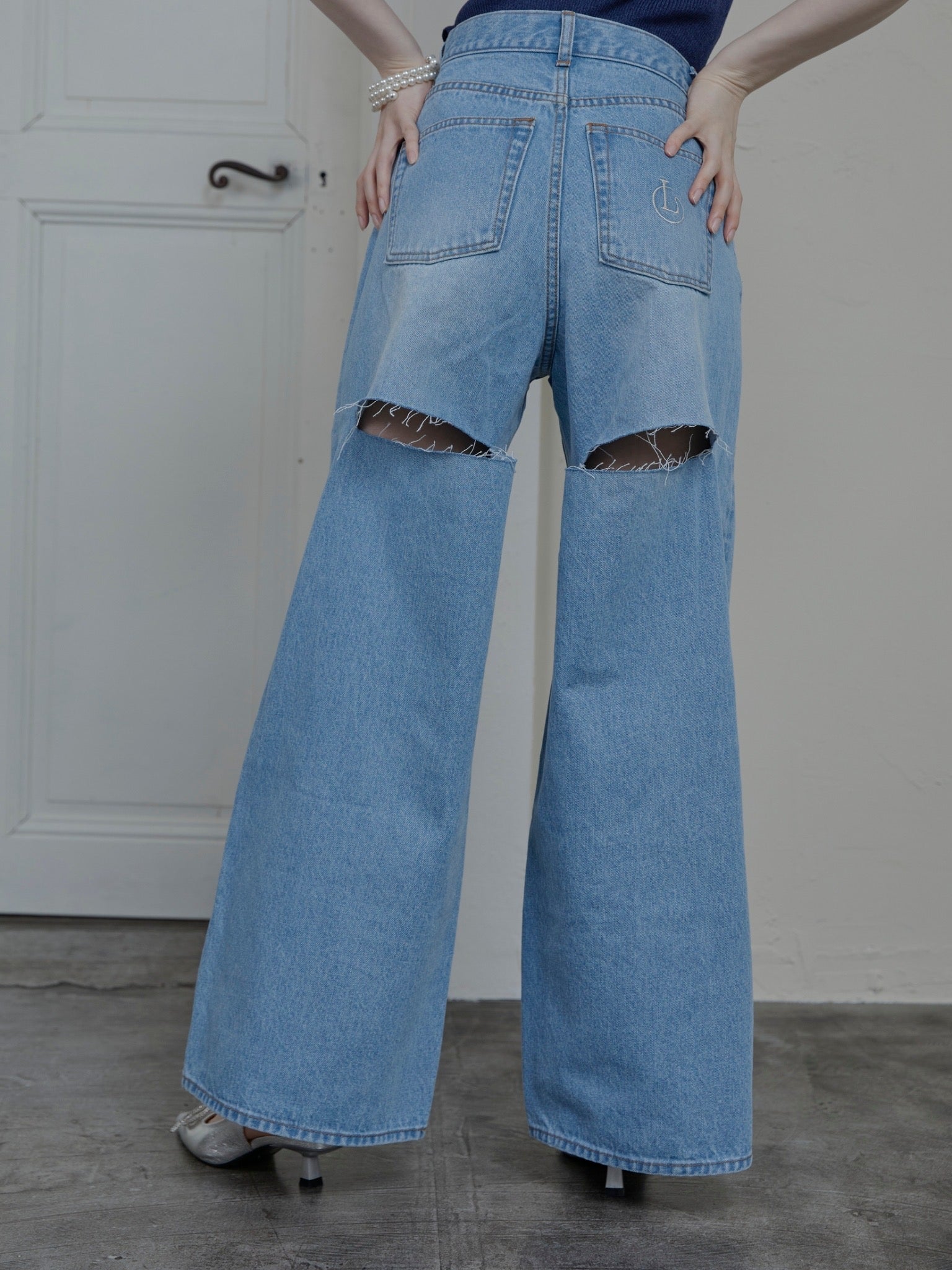 back cut denim