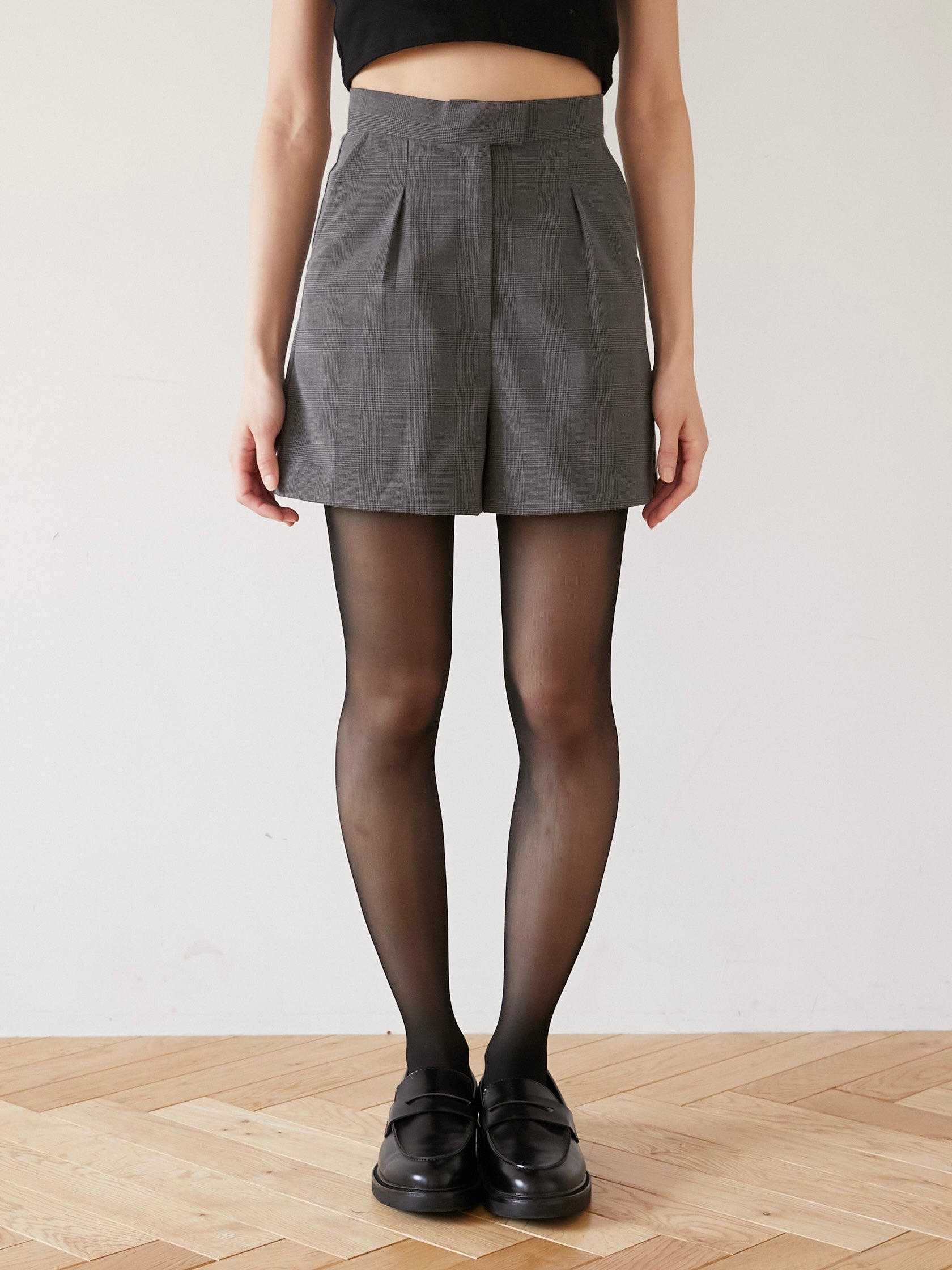 glen check short pants