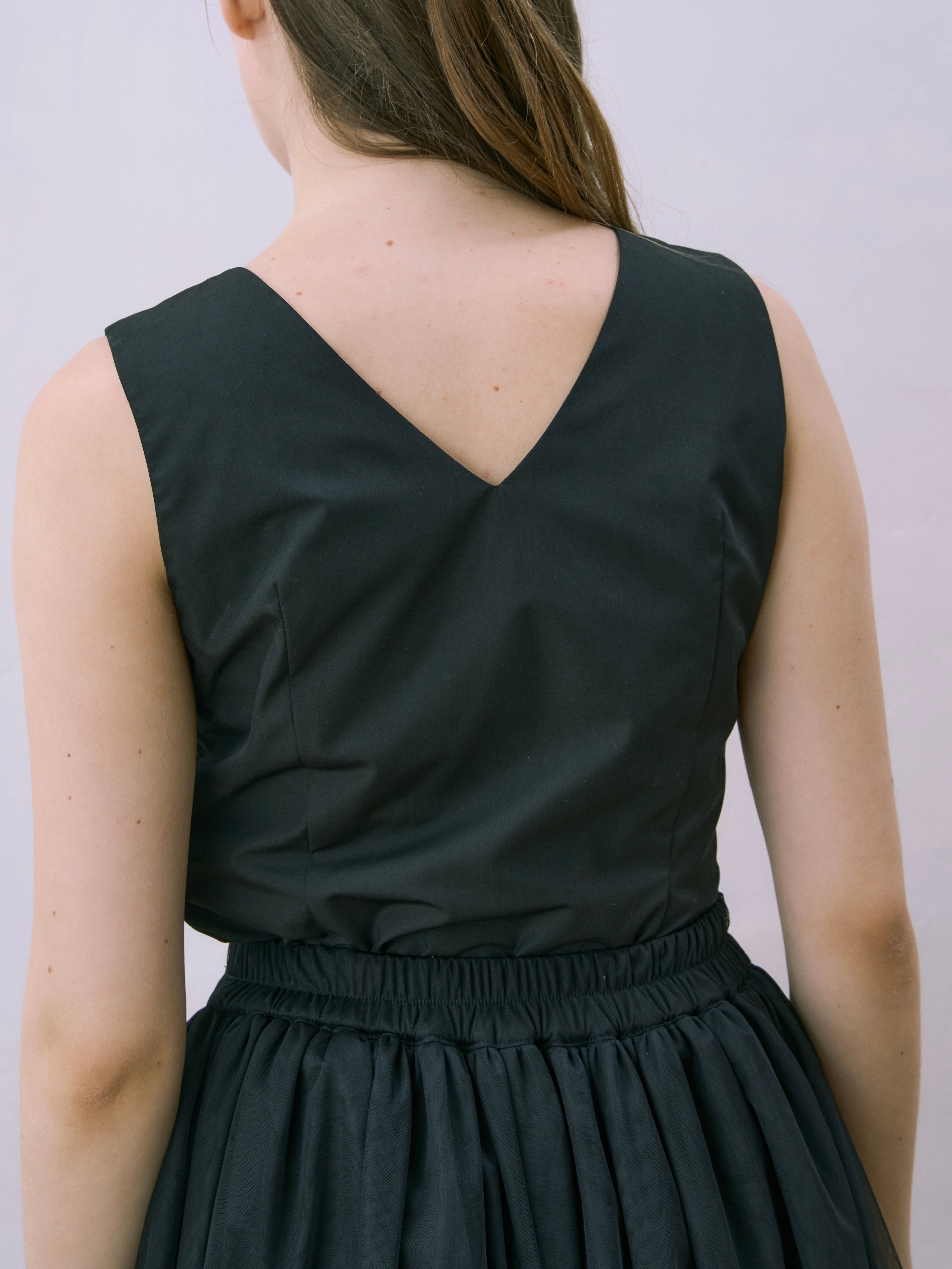 v neck ribbon blouse