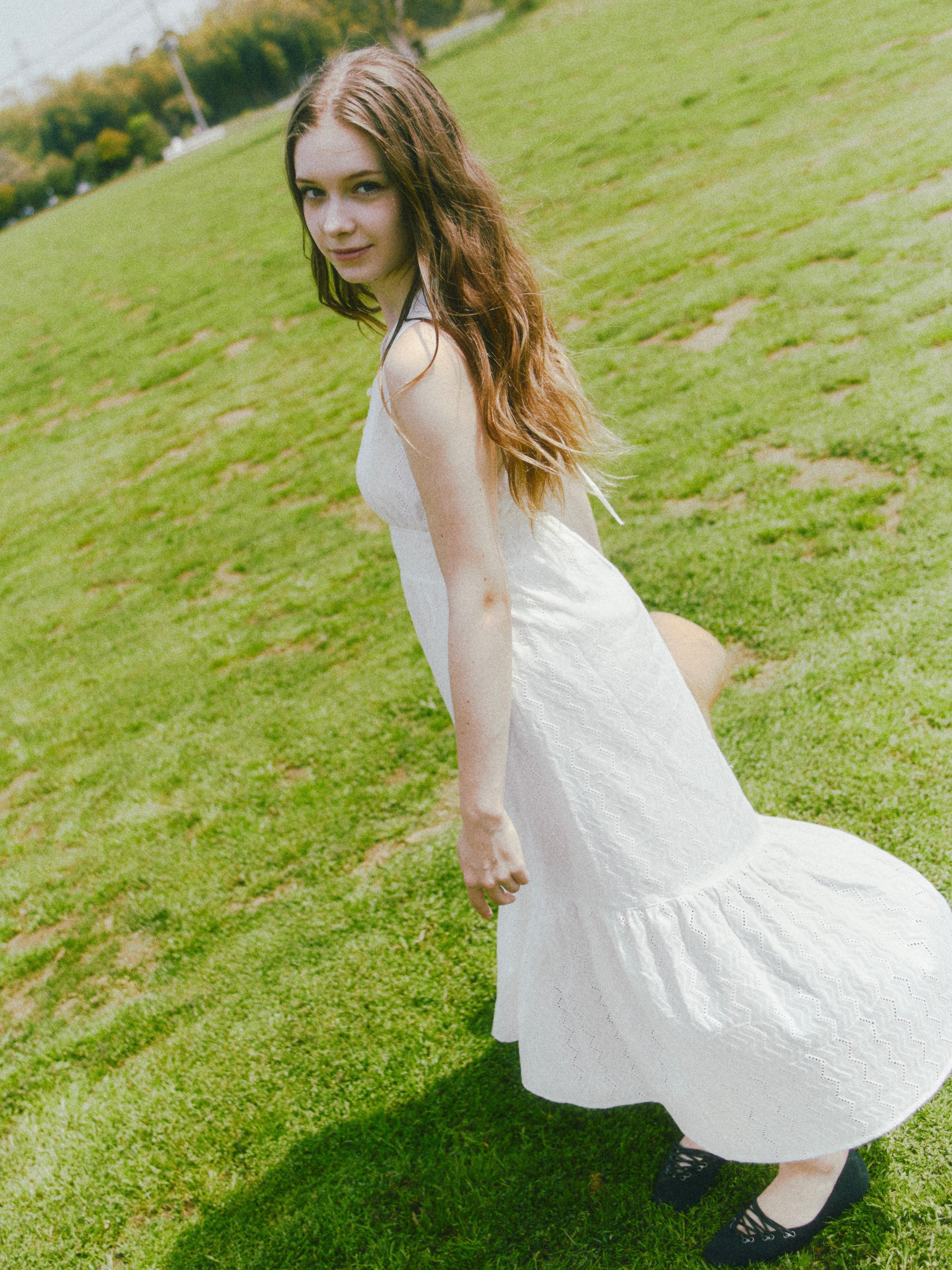asymmetric cotton lace op