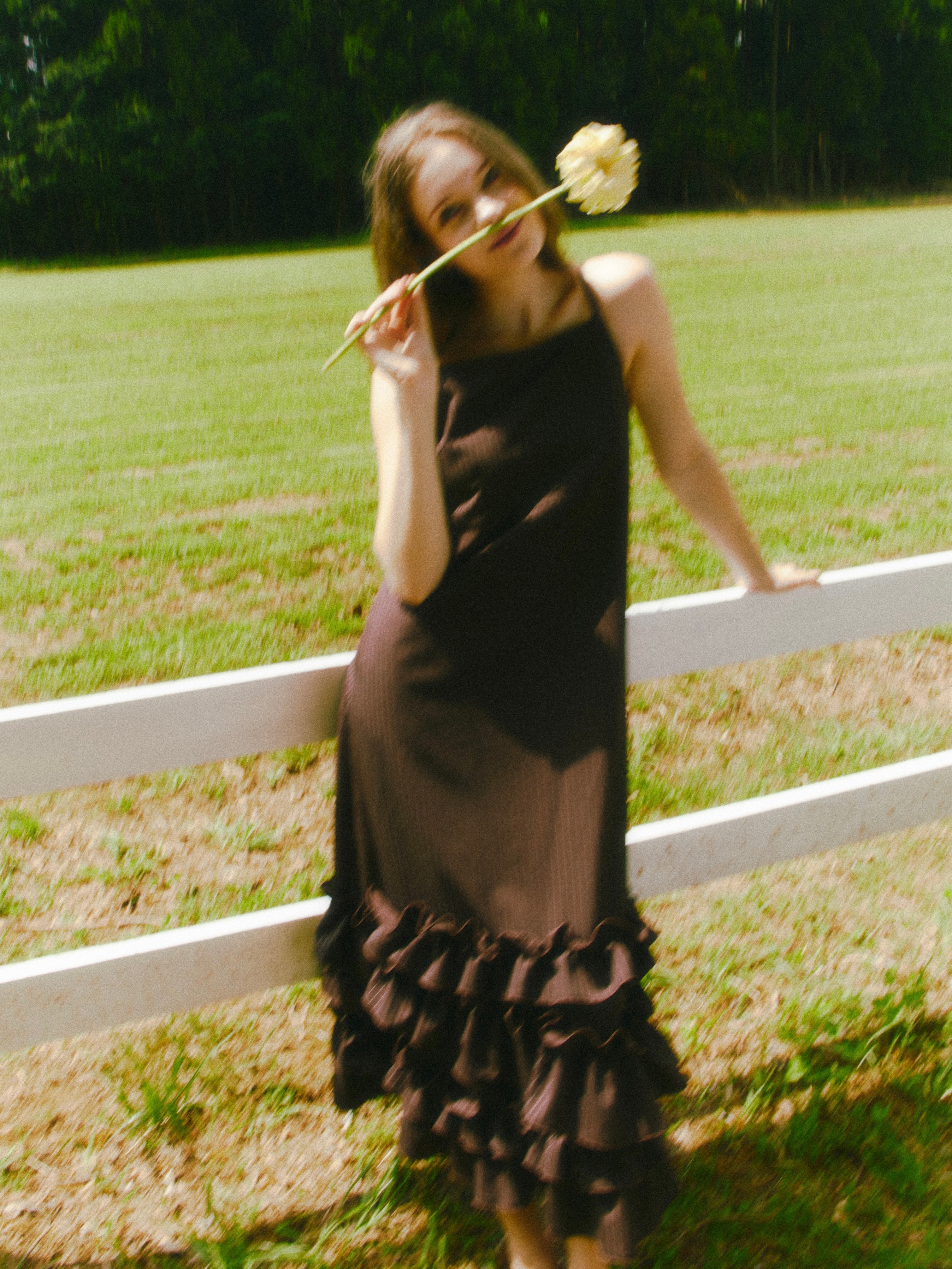 striped petal camisole op