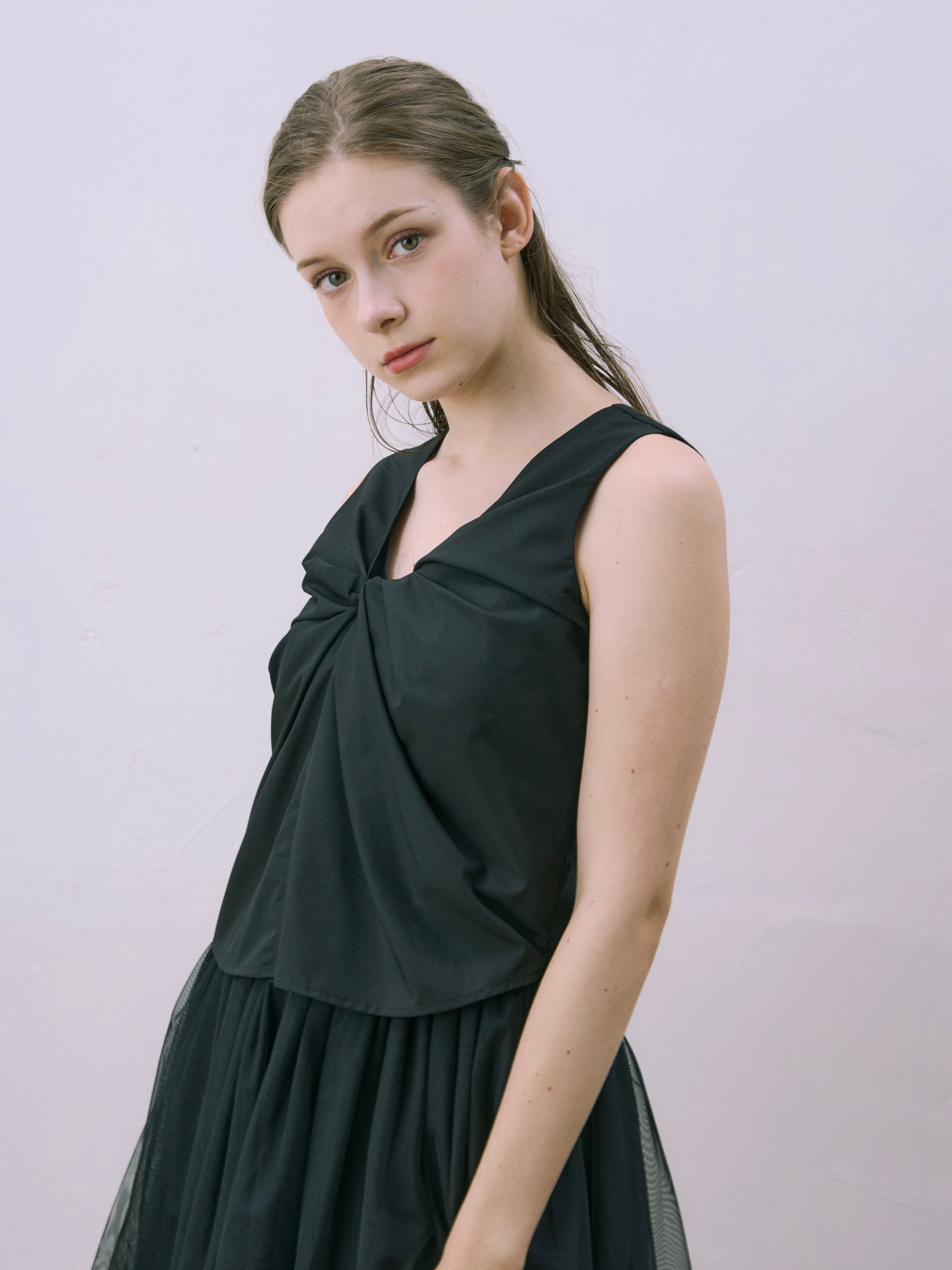 v neck ribbon blouse