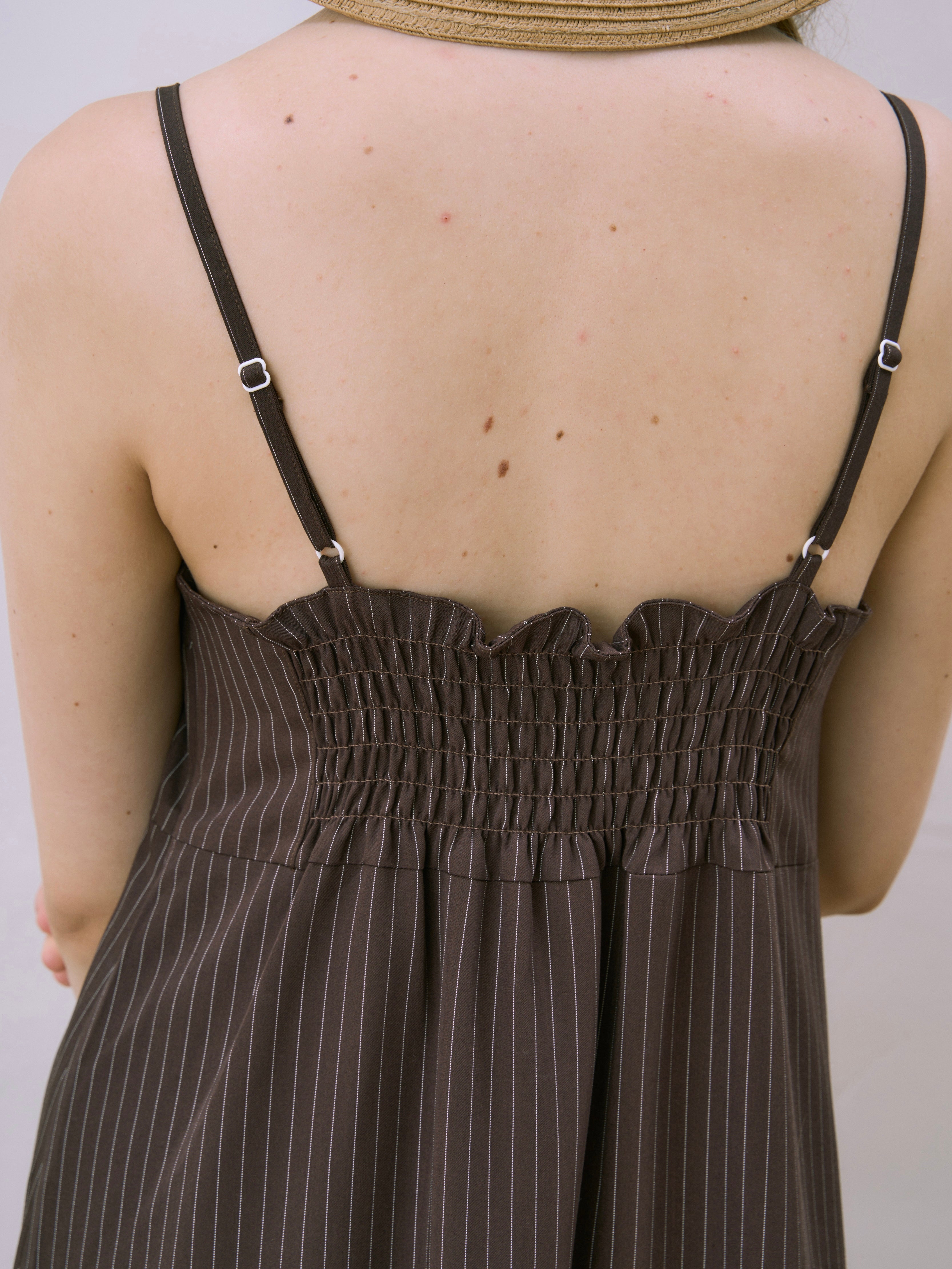 striped petal camisole op