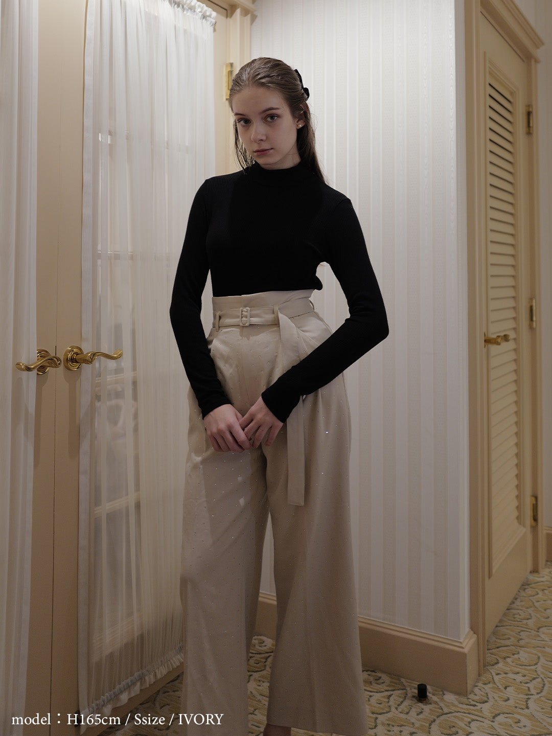 bijou tuck pants